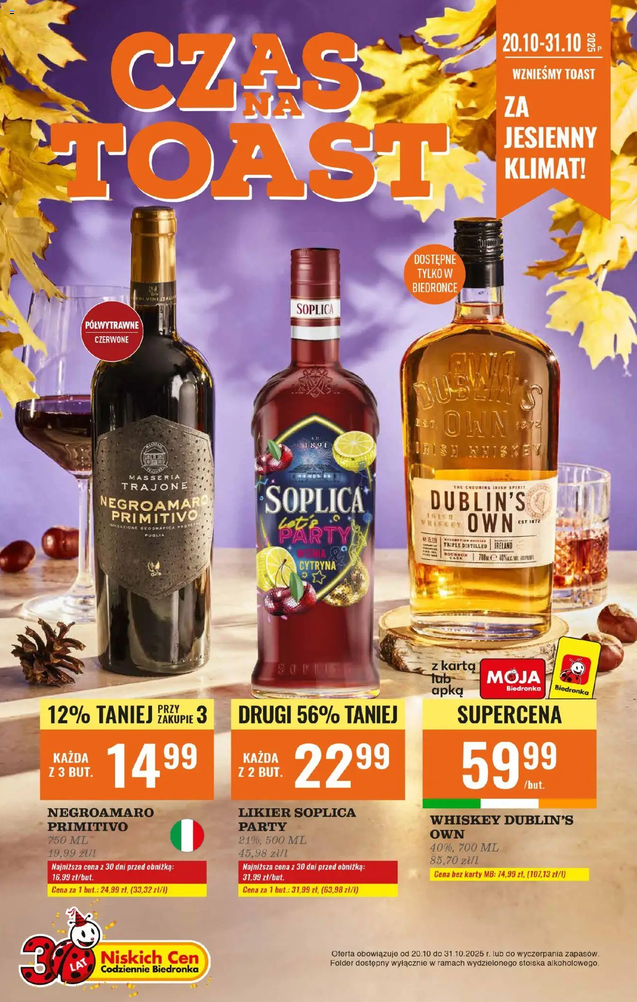 Biedronka gazetka promocyjna 20.10.2025 - "Czas na toast" - Numer strony 1