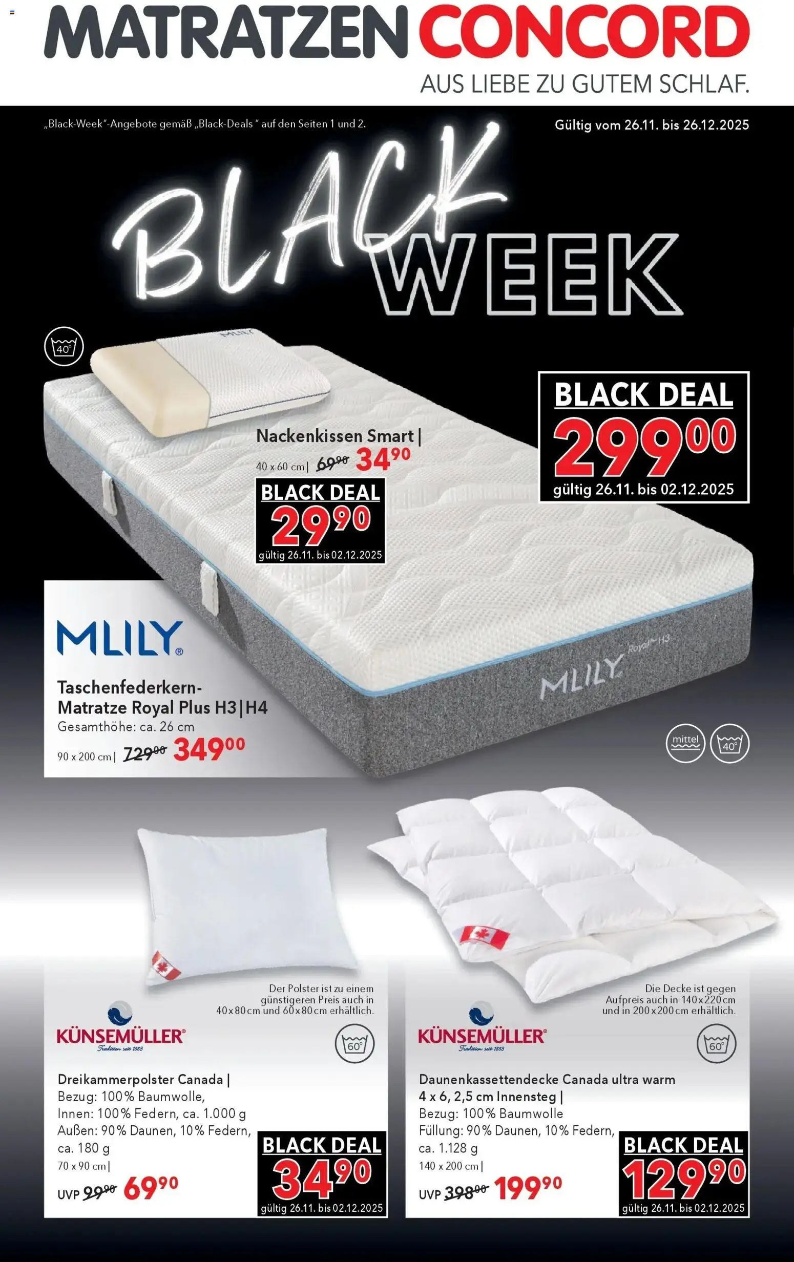 Vorschau der Angebote: Matratzen Concord Villach gültig ab 26.11.2025 - Matratze, Decke