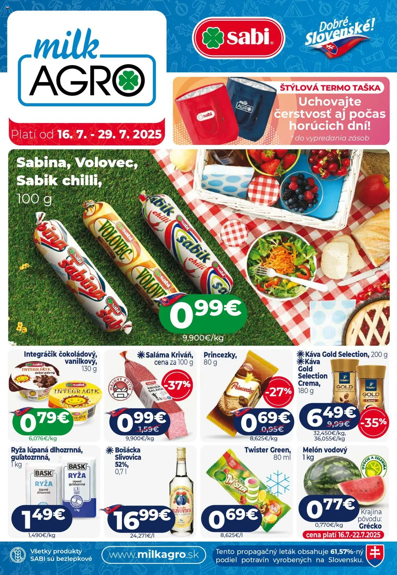 Milk Agro Leták (16.07. - 29.07.2025) - Akčná ponuka