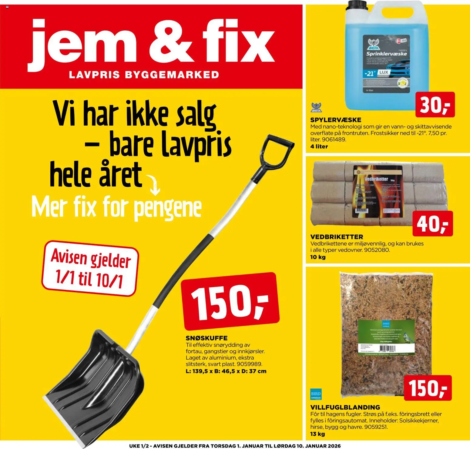 Forhåndsvis Kundeavis fra butikk Jem & Fix gyldig fra 01/01/2026