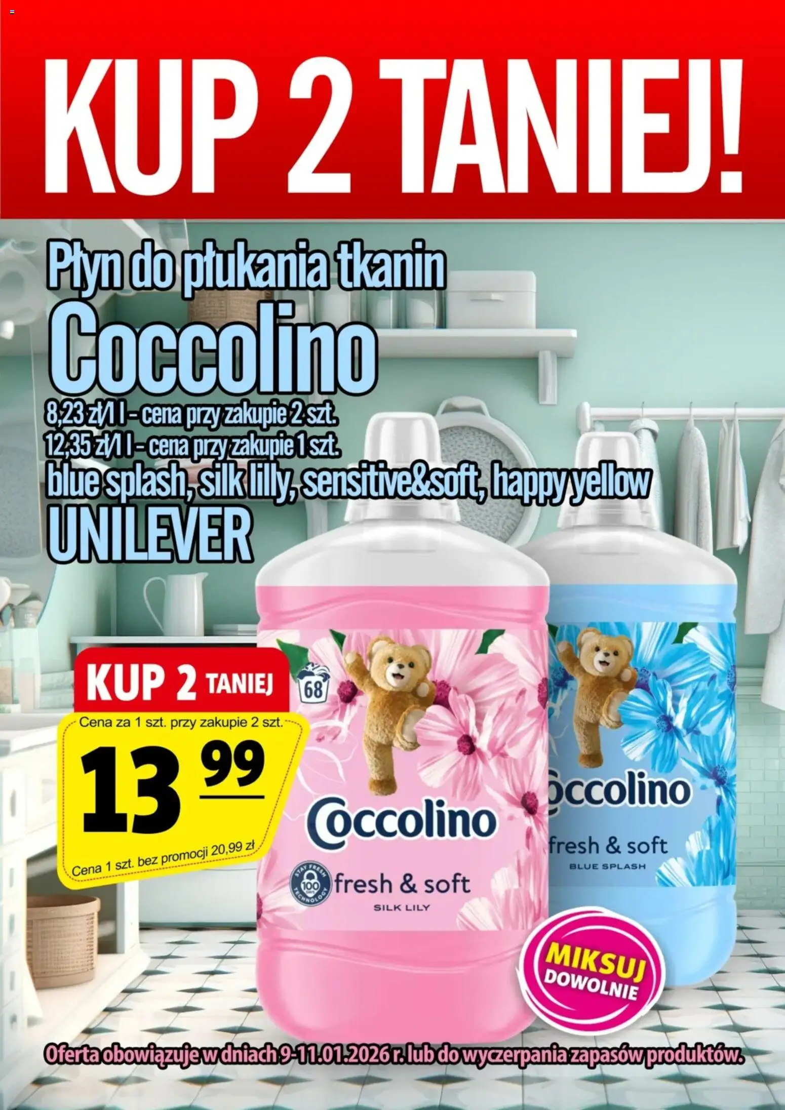 Pogląd gazetki "Promocja - Płyn Do Płukania Coccolino 1,7l" ze sklepu Prim Market ważnej od 09.01.2026