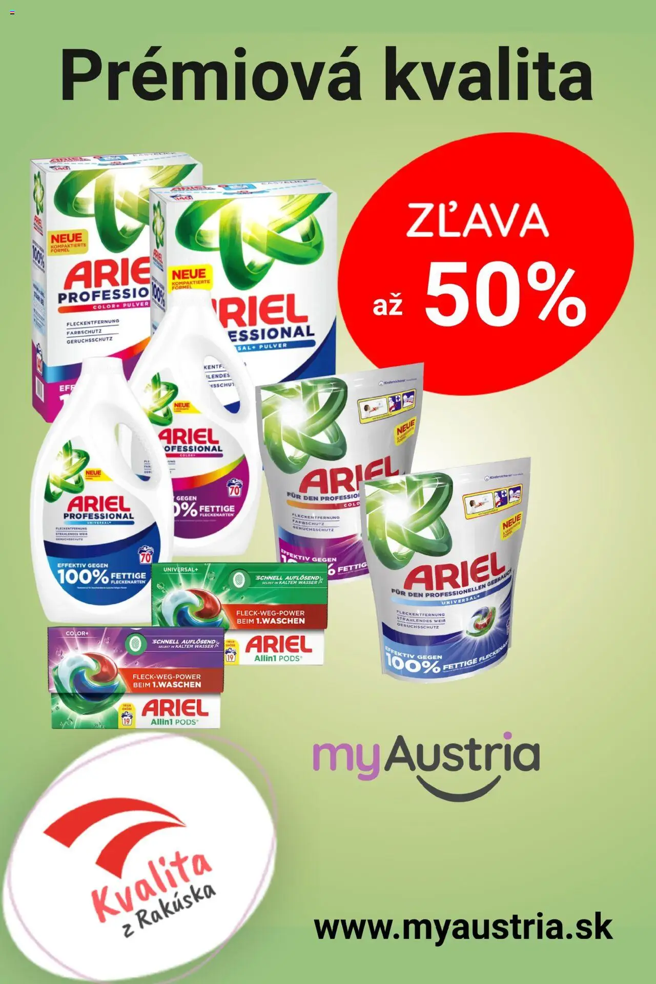 Austria point s.r.o. Profesionálne výsledky prania s Arielom z Rakúska (14.10. - 28.10.2025) - Akčná ponuka