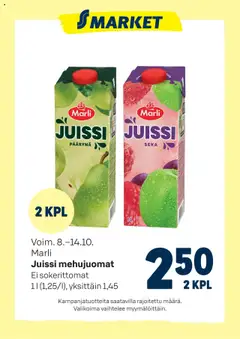 Kaupan S-market Tarjoukset Juissi esikatselu, voimassa 08/10/2025