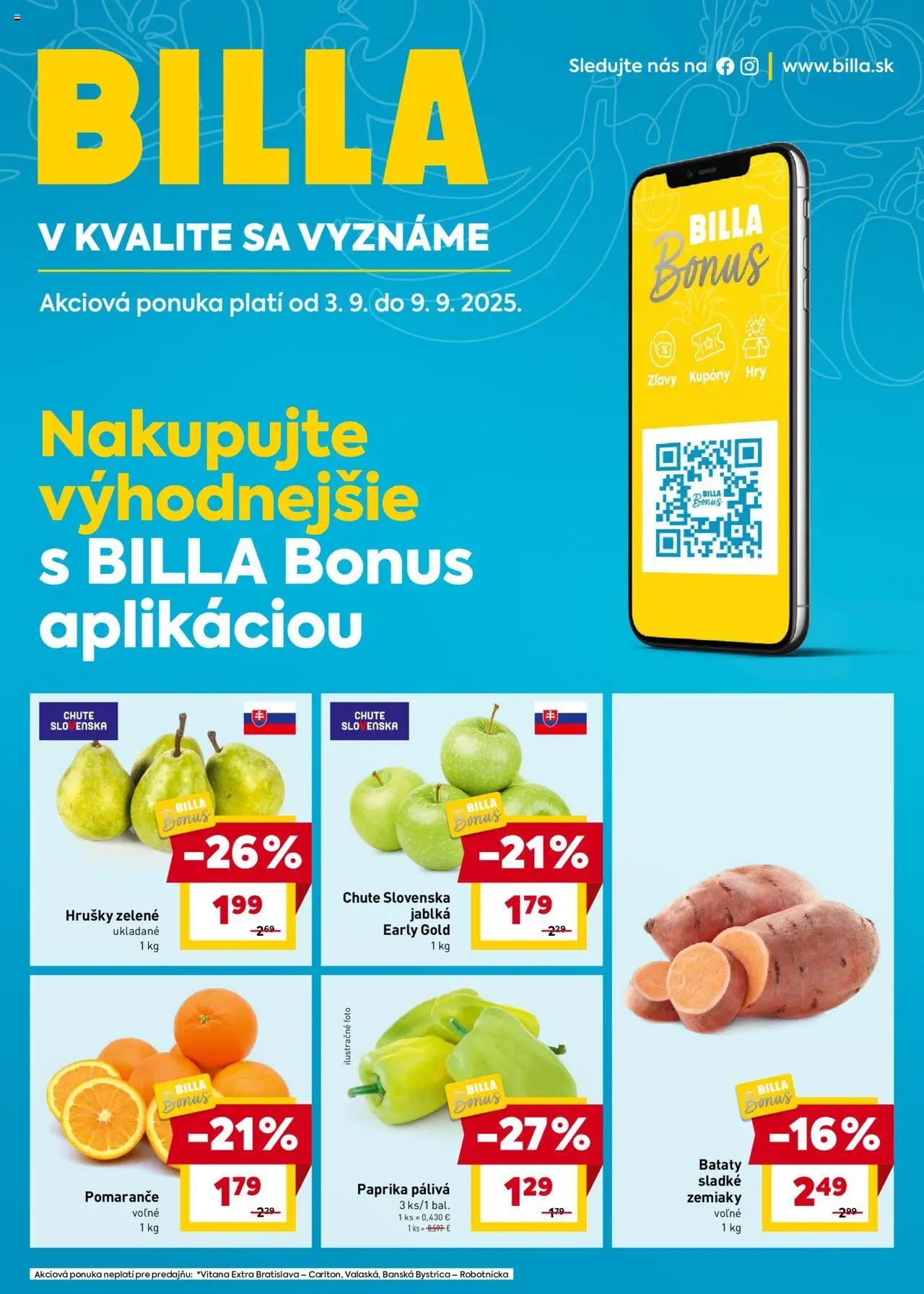 Billa leták od 03.09.2025 > Bonus online
