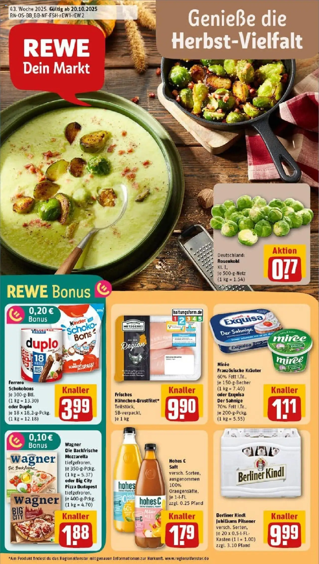 REWE Prospekt ab 19.10.2025 nächste Woche - Prospekt Berlin / Lichtenberg	