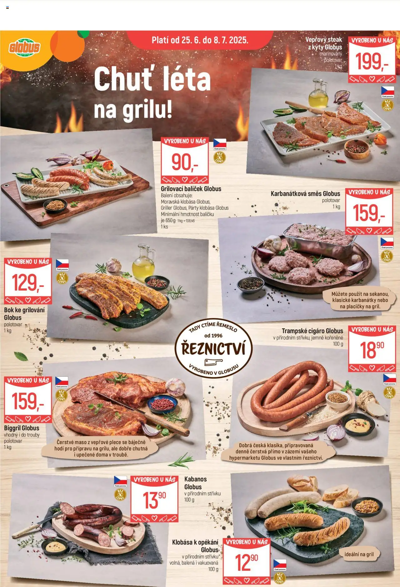  Globus leták od 25.06.2025 >> Akční nabídka "Brno" - Globus, Maso, Steak, Gril, Klobása, Grilování, Kabanos, Vepřový steak