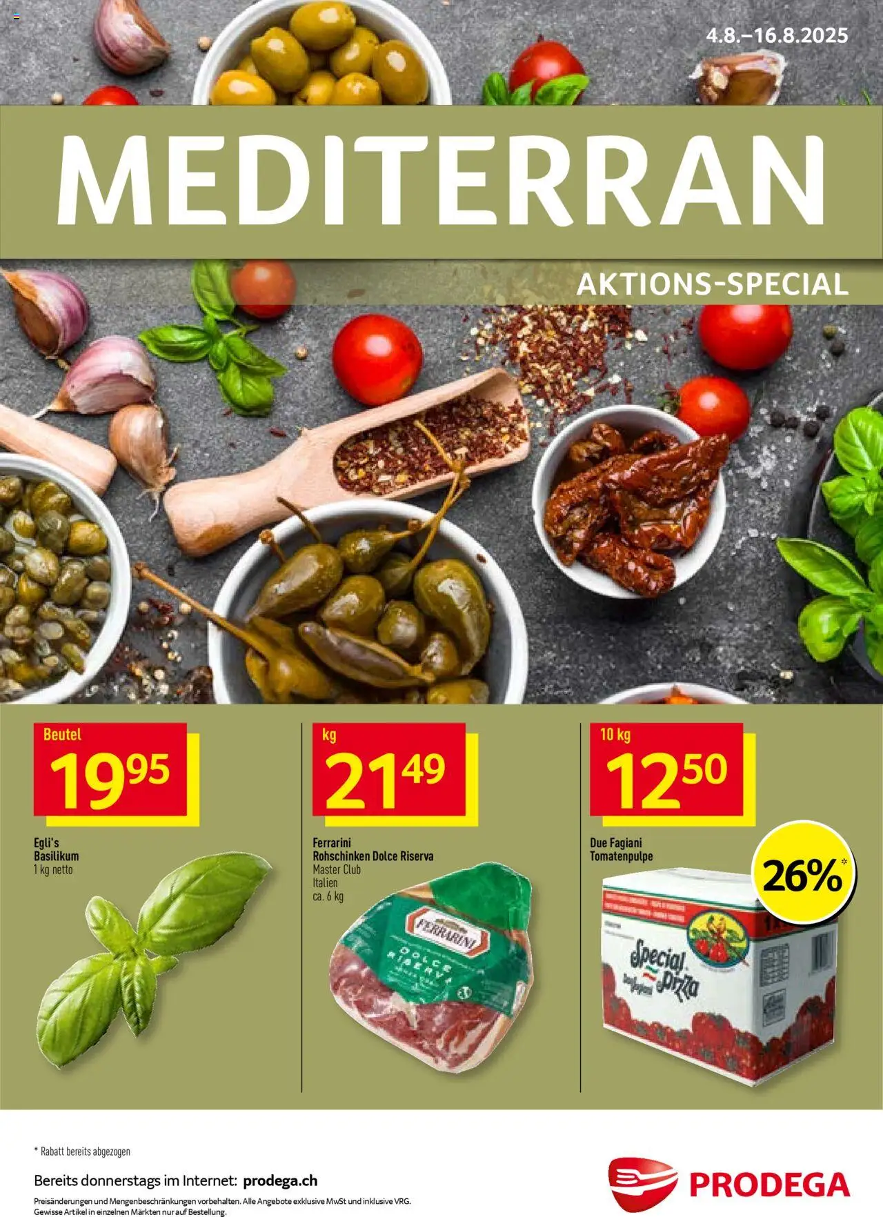 Prodega Aktionen Mediterran ab 04.08.2025 - Seitennummer 1