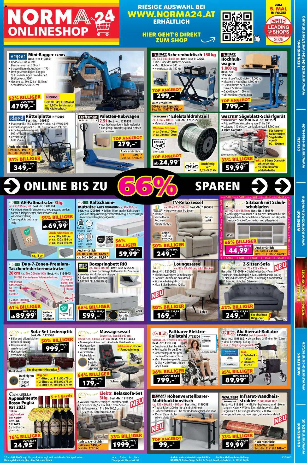  Norma Online shop ab (19.10.2025 - 26.10.2025) - Seite 1 - Matratze, Sessel, Tasche, Grat