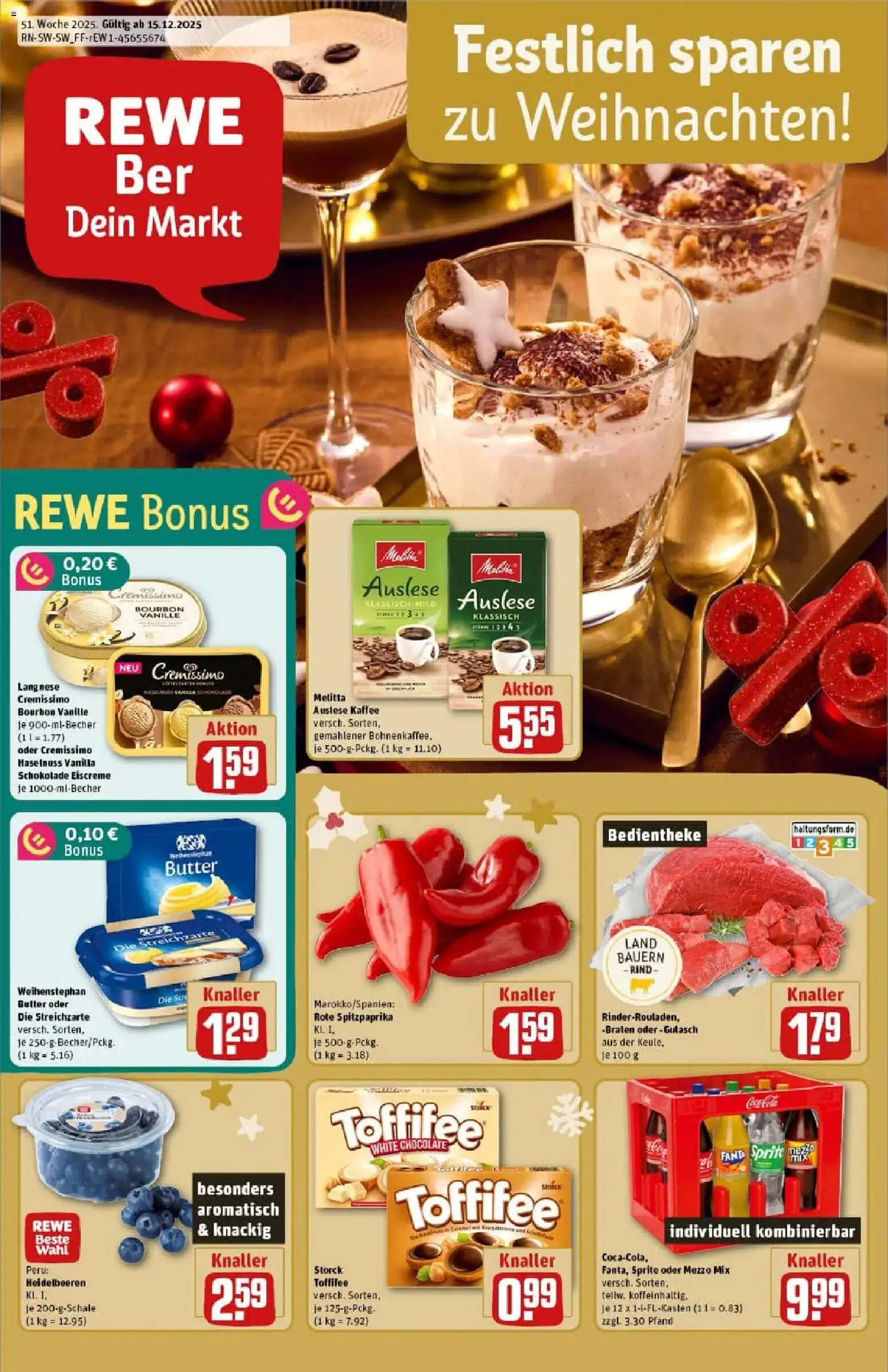 Vorschau von dem Prospekt des Geschäftes Rewe, gültig ab dem 15.12.2025