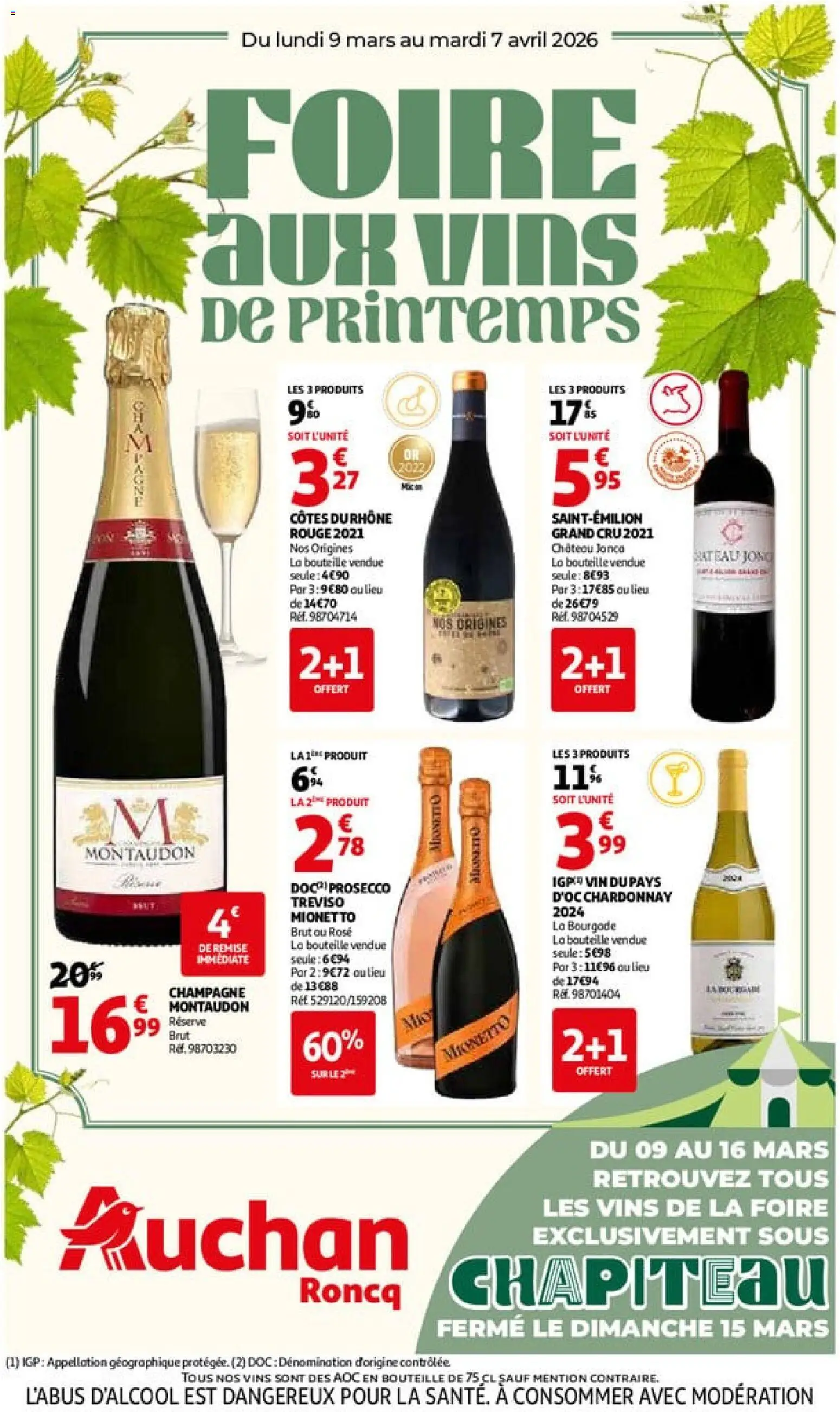 Prévisualisation de Auchan - Foire aux vins de Printemps du magasin Auchan formulaire valide 09/03/2026