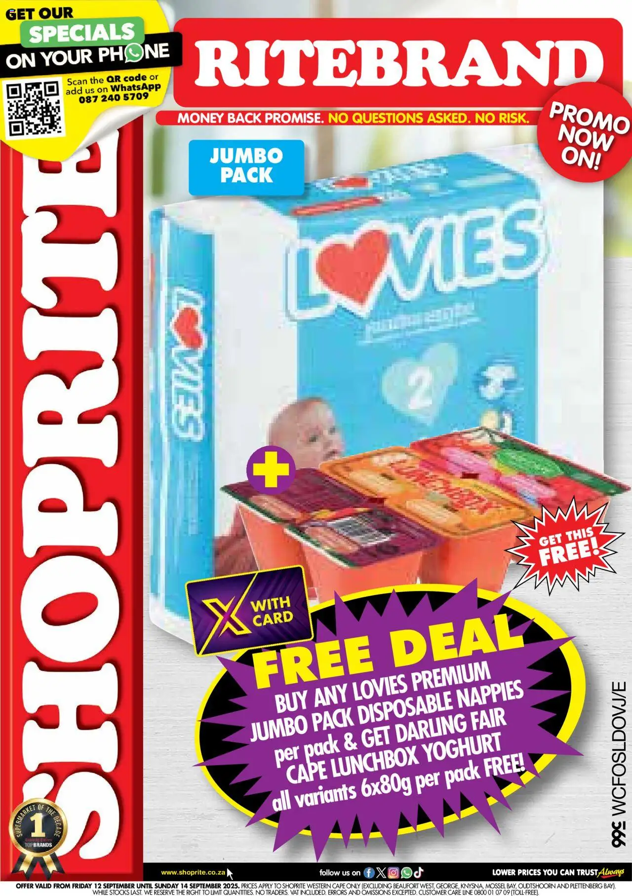 Shoprite Western Cape - Ritebrand Savings Lovies 12/09 - 14/09/2025 >> Catalogue