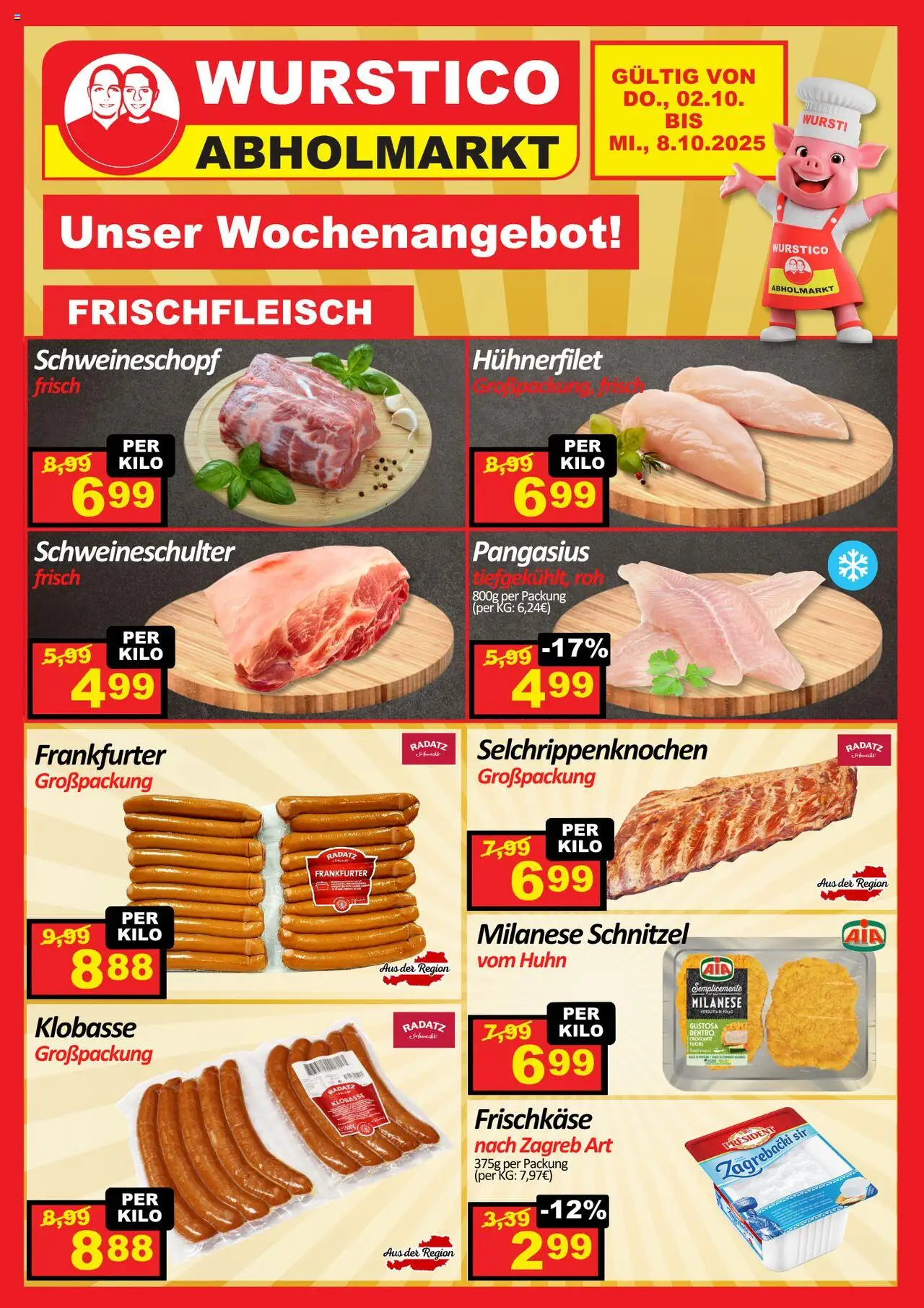  Wurstico Abholmarkt Flugblatt ab (02.10.2025 - 08.10.2025) - Seite 1
