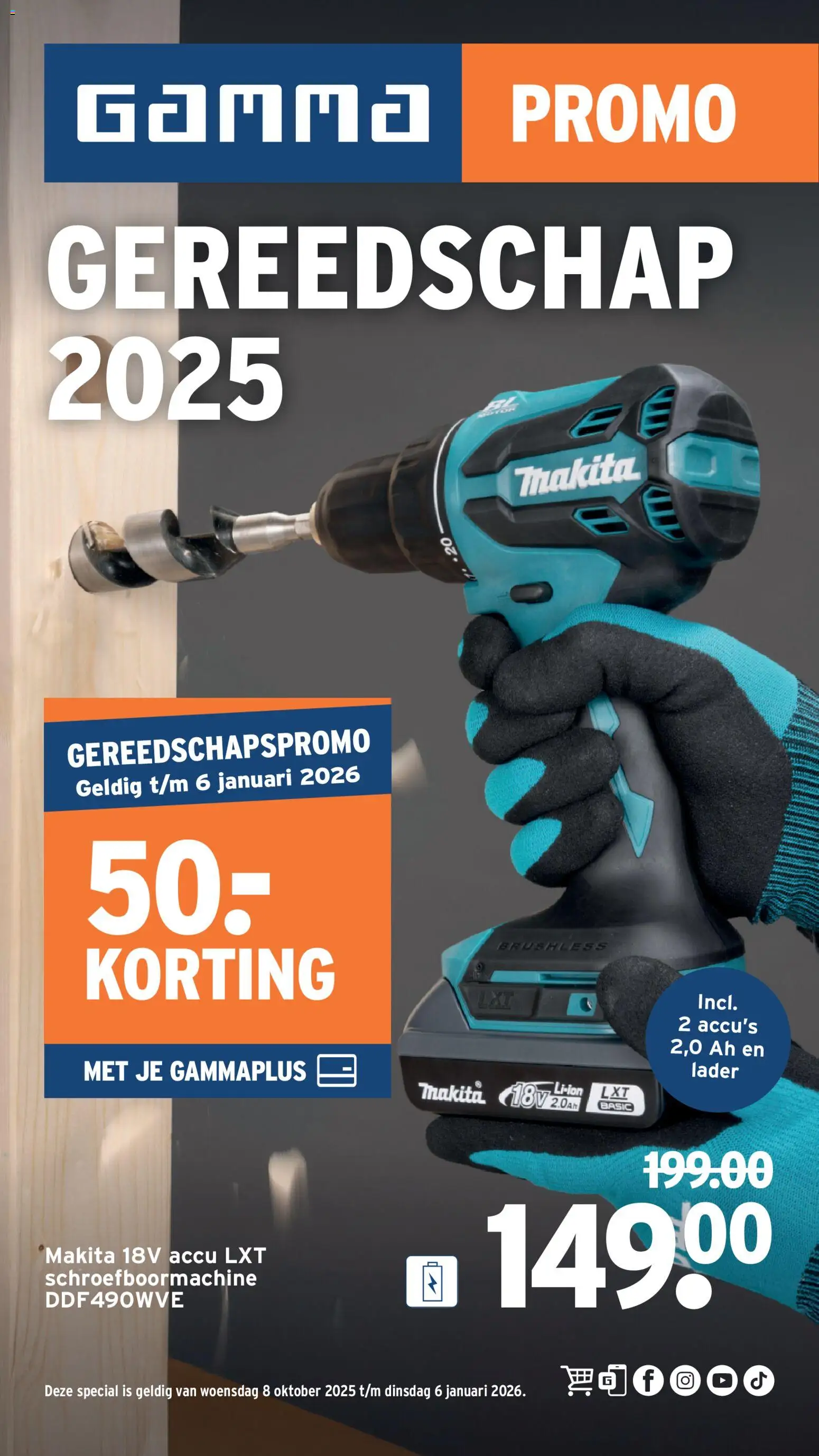 Voorbeeld van Gereedschap van winkel GAMMA geldig vanaf 08/10/2025