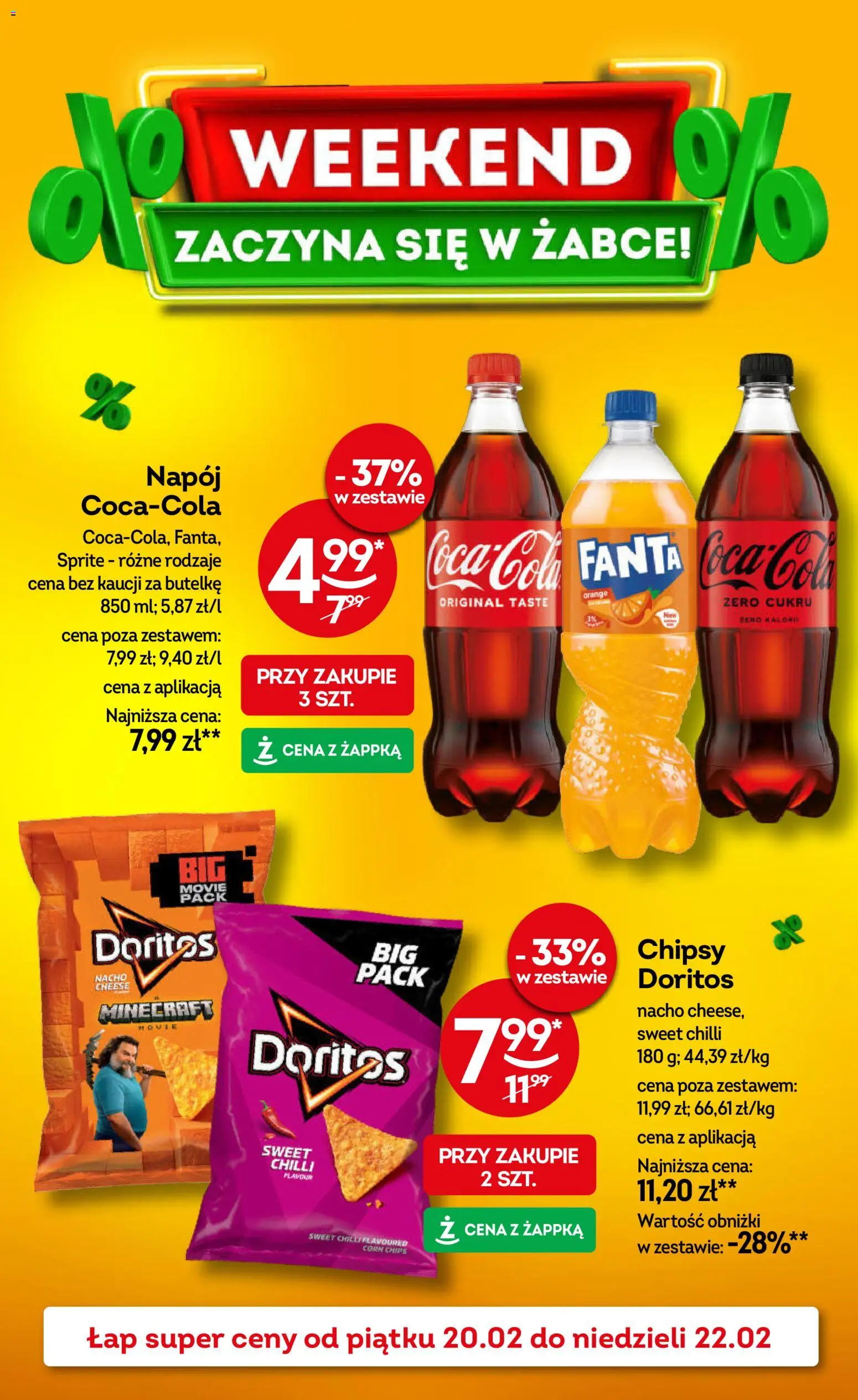Pogląd gazetki "Weekendowe promocje" ze sklepu Żabka ważnej od 20.02.2026