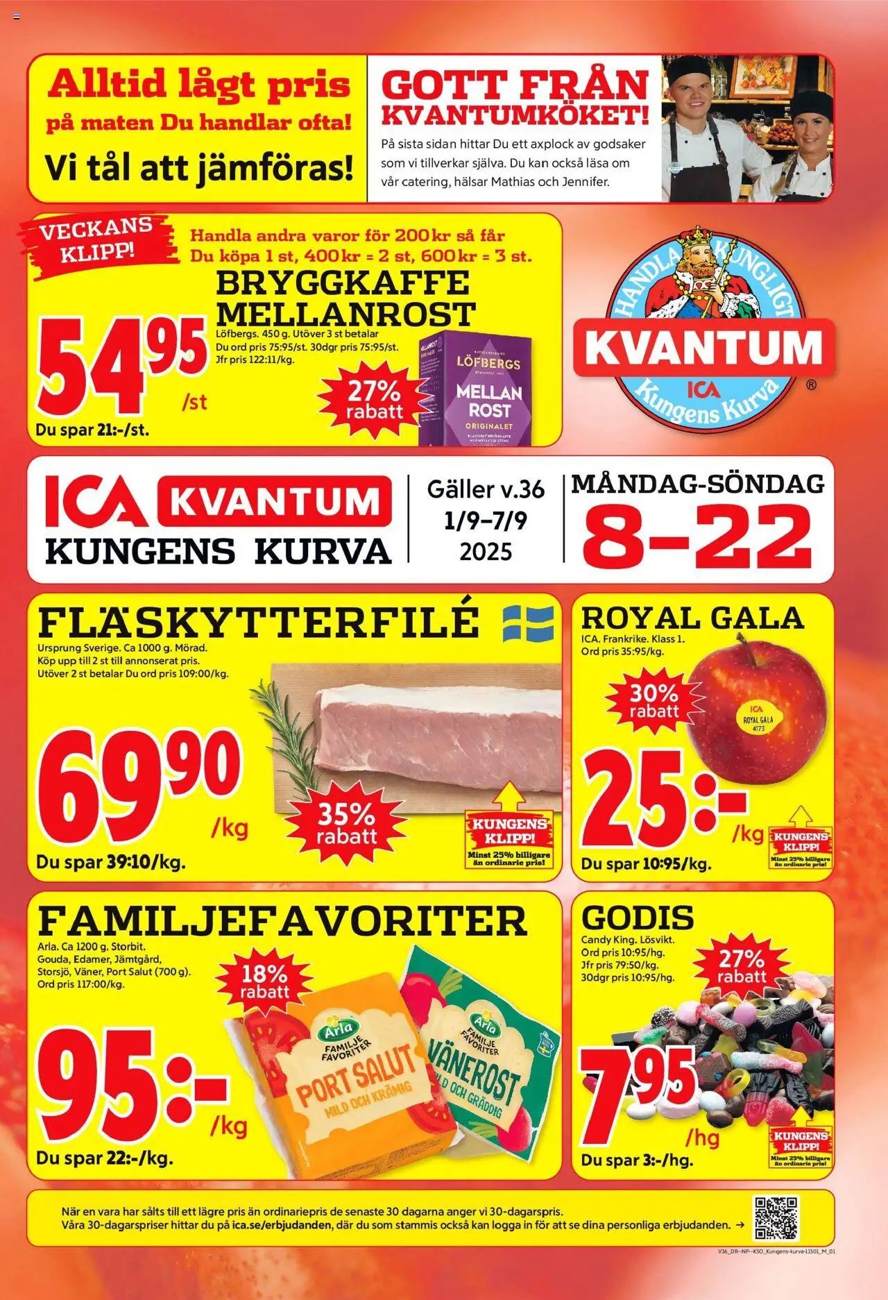 Kungens Kurva är giltig 01/09 2025 > Veckans Erbjudanden gäller från 01/09/2025 till 07/09/2025 sidnummer 1