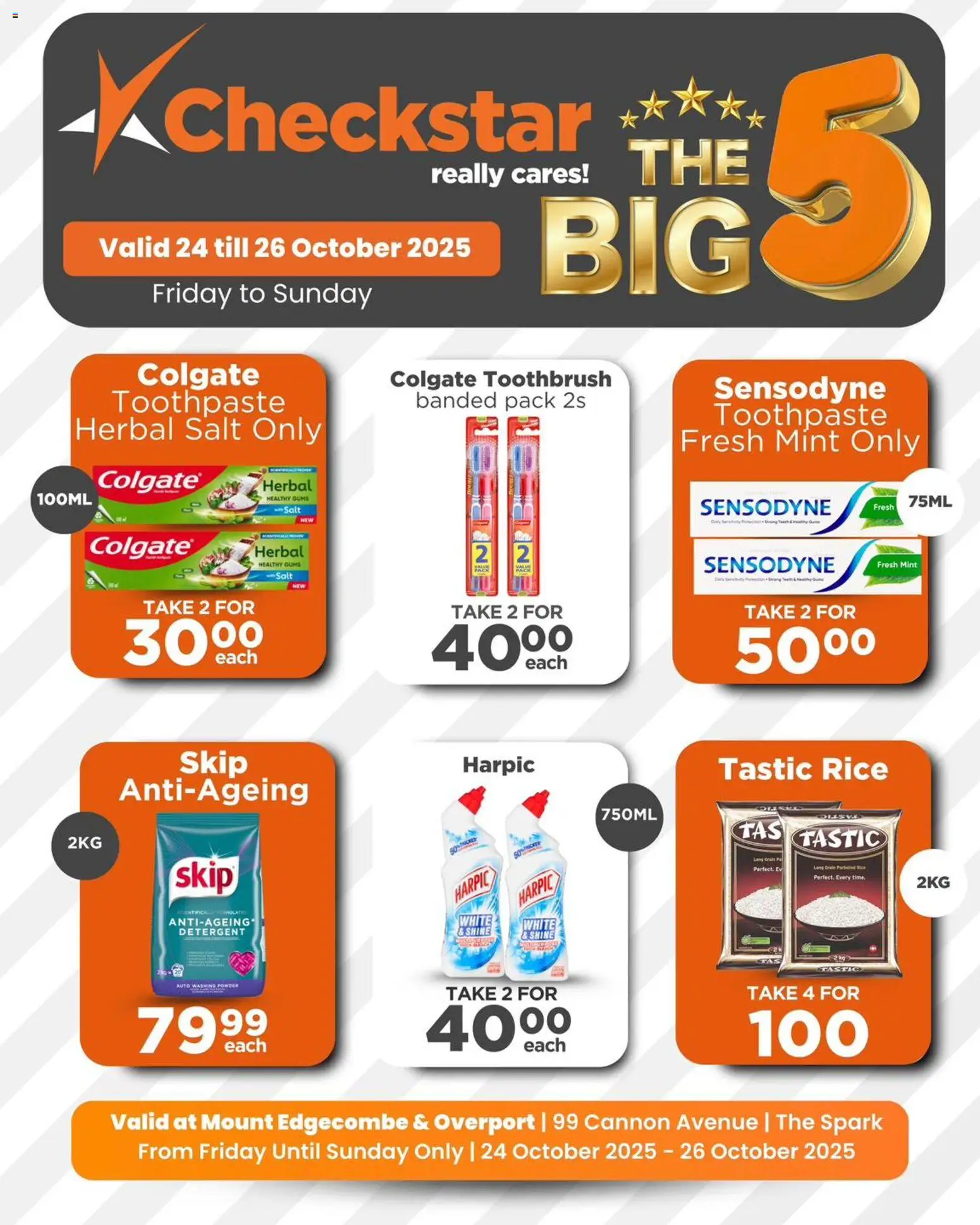 Check Star The BIG 5 Deals from 24/10 - 26/10/2025 > Promotions - Salt, Rice, Washing powder, Toothpaste, Detergent, Toothbrush, Powder