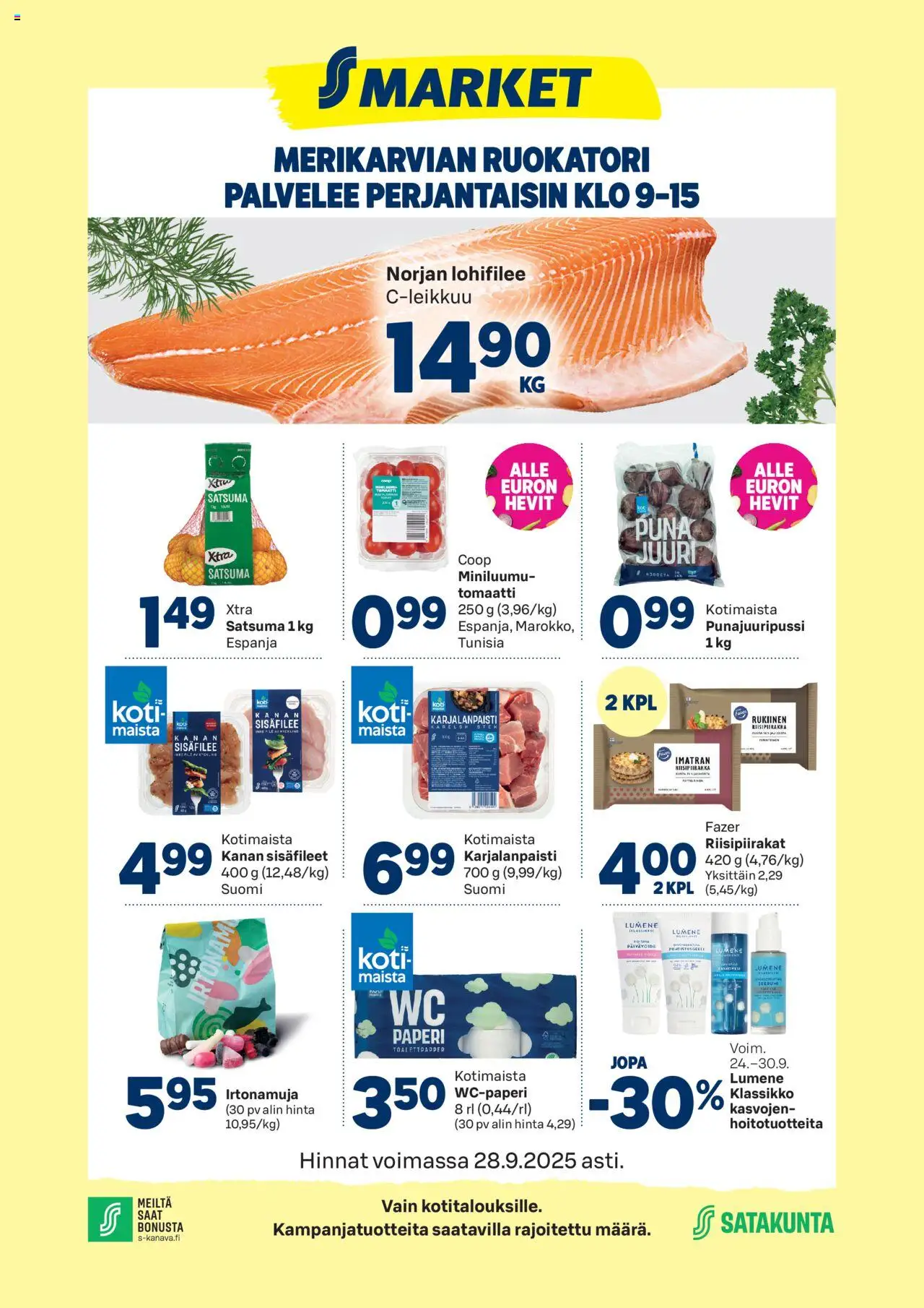 S-market-kaupan Merikarvia voimassa 24/09/2025 - Sivulla 1