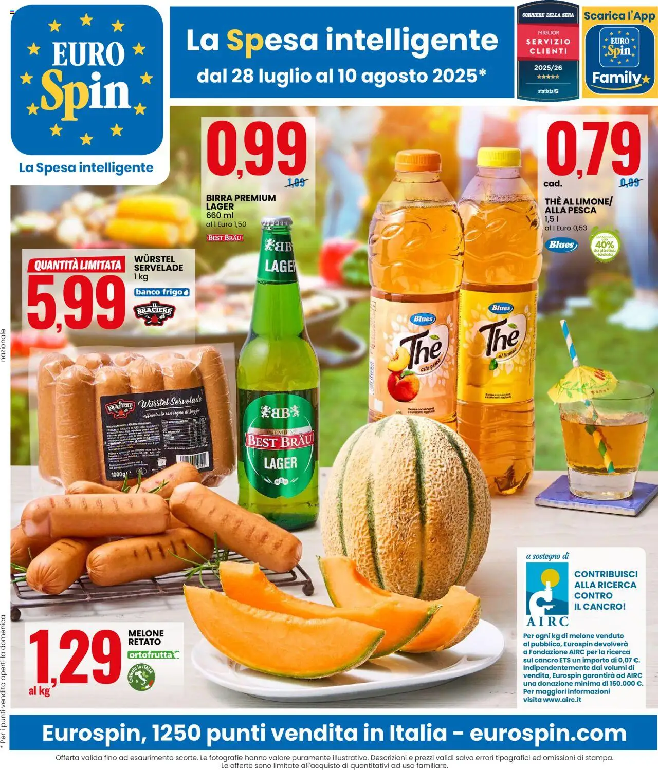 Volantino Eurospin valido da 28/07/2025 numero di pagina 1