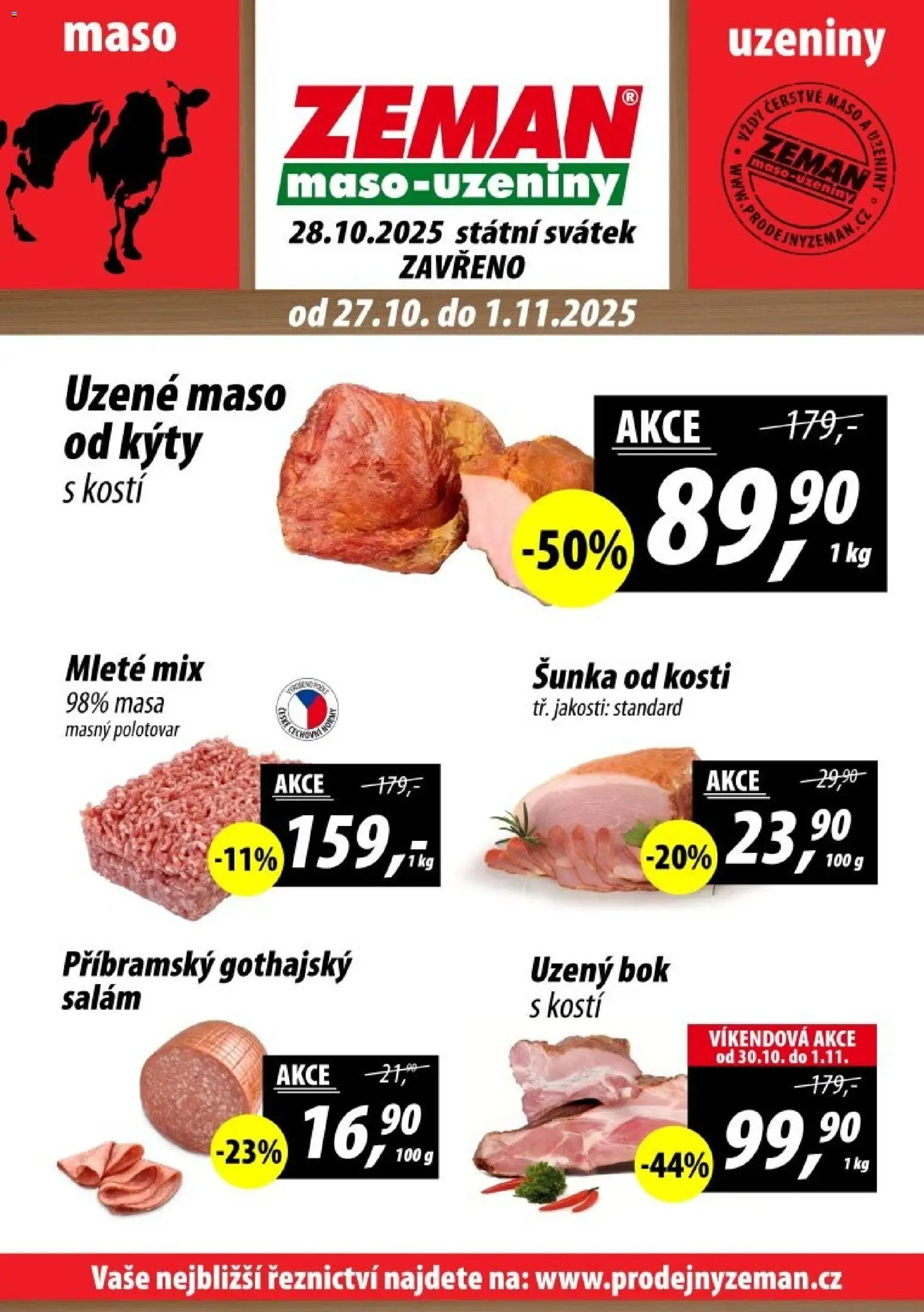  Prodejny Zeman Leták - Plzeň (27.10.2025 - 01.11.2025)