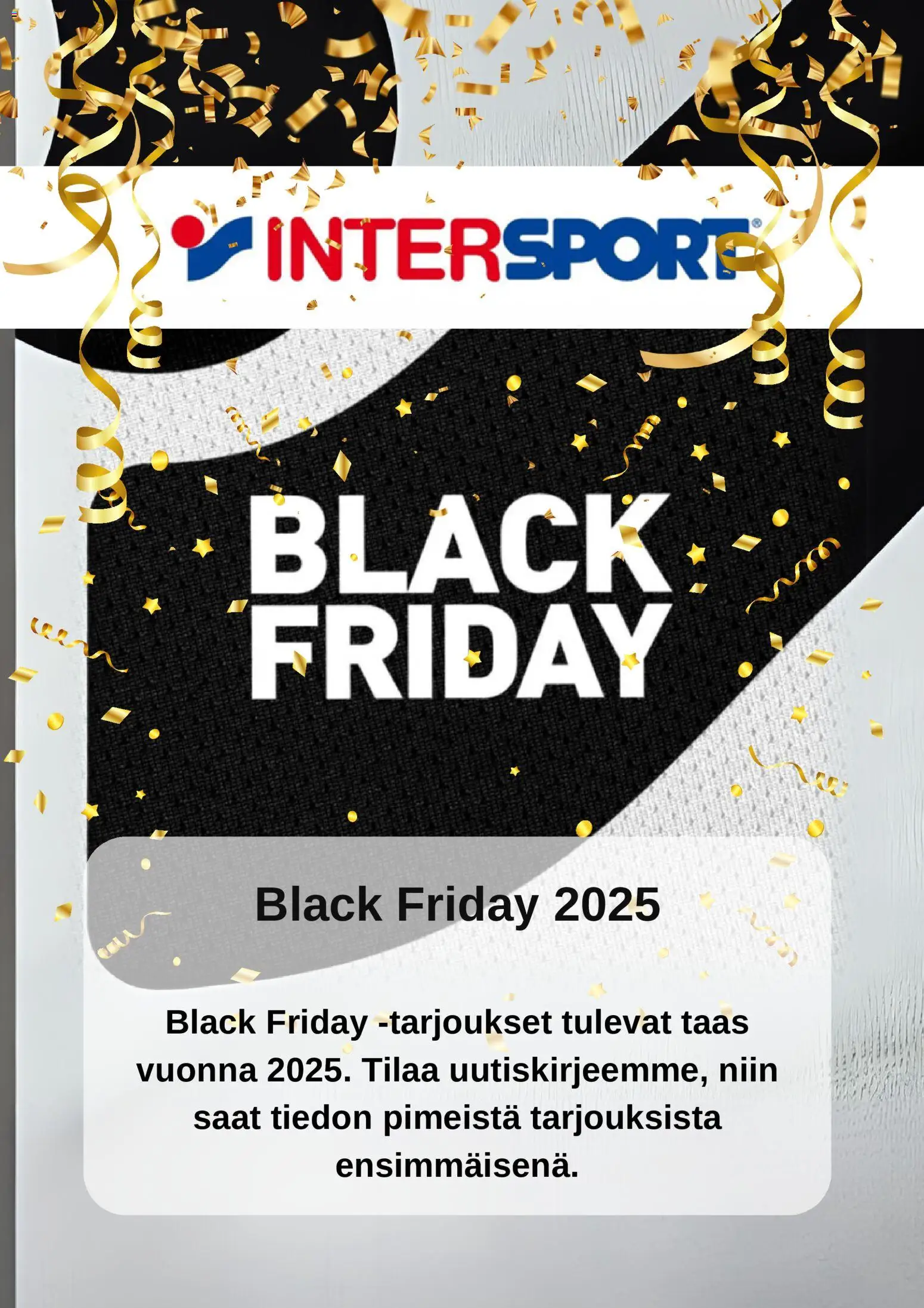 Kaupan Intersport Black Friday ennakkoilmoitus esikatselu, voimassa 13/11/2025