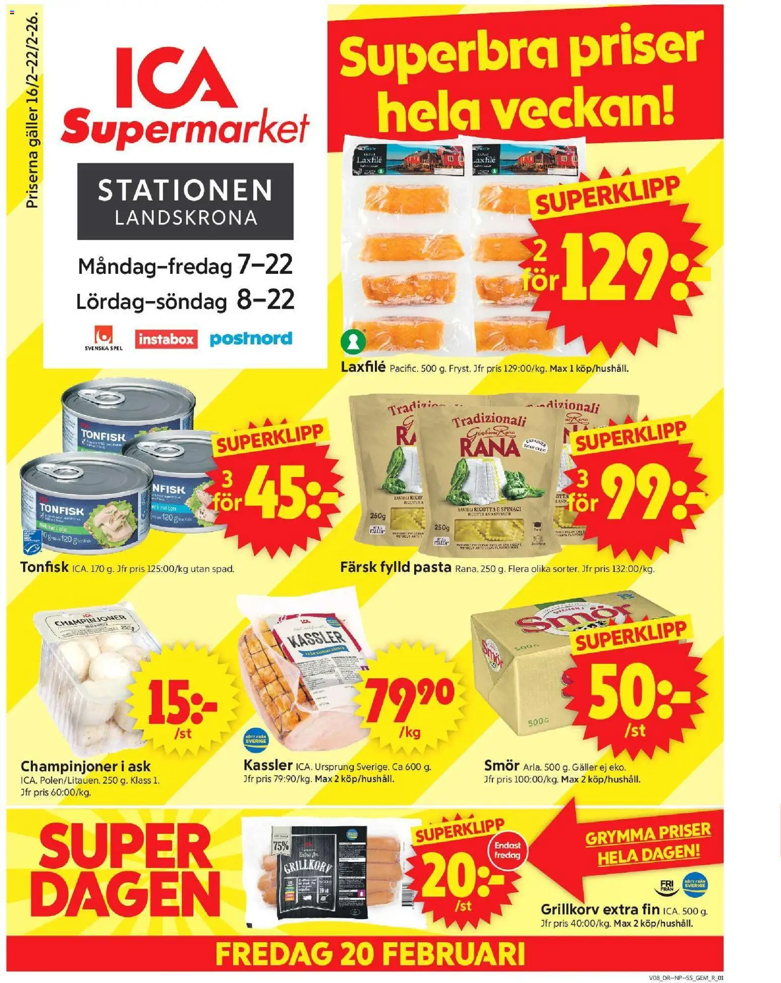 Förhandsgranska reklamblad Landskrona från butik ICA Supermarket gäller från 16/02/2026