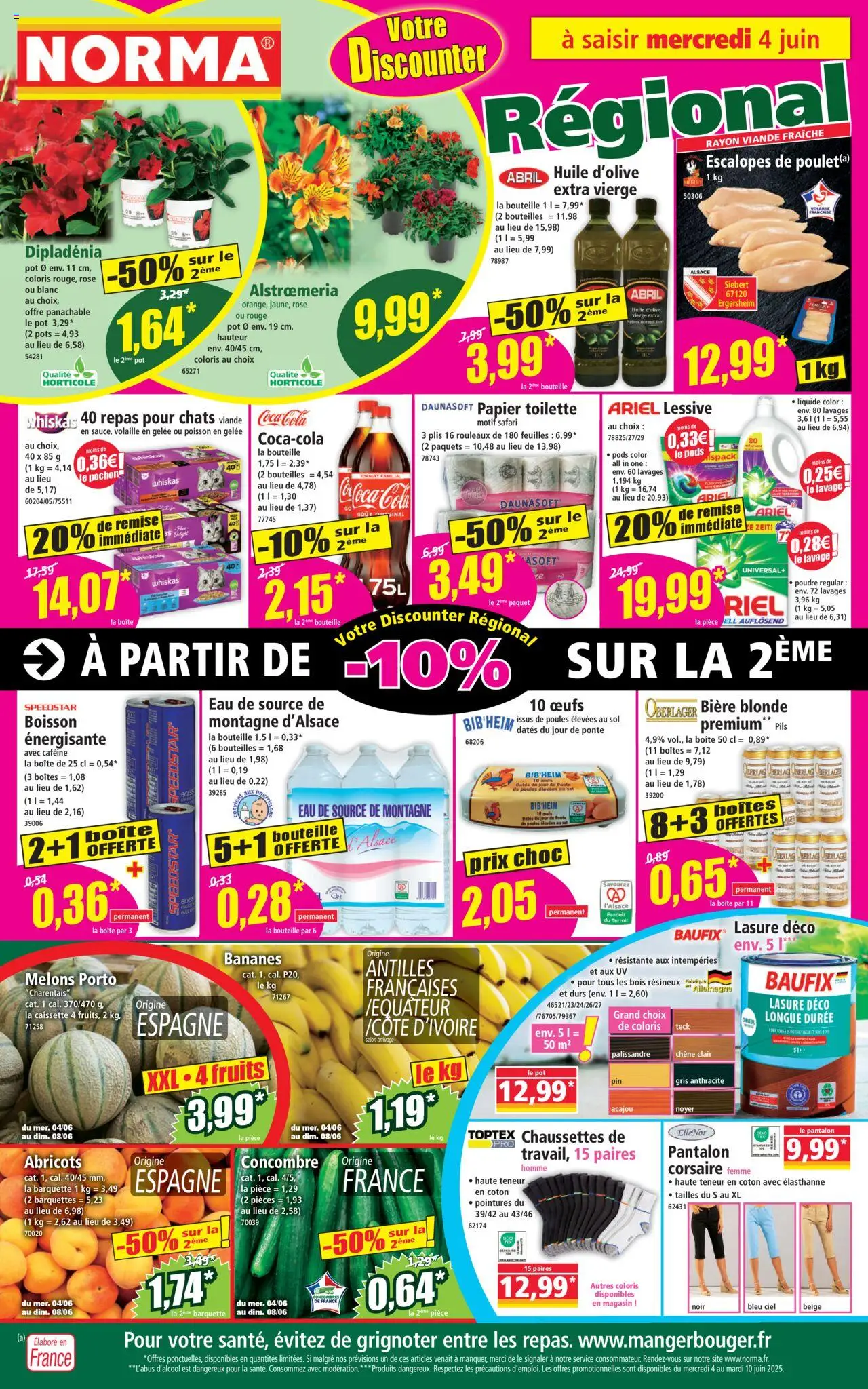 Catalogue de la boutique Norma valable du 04/06/2025 - Page numéro 1 - Concombre, Boisson, Huile D'olive, Papier toilette, Poudre, Fruits, Chaussettes, Bière