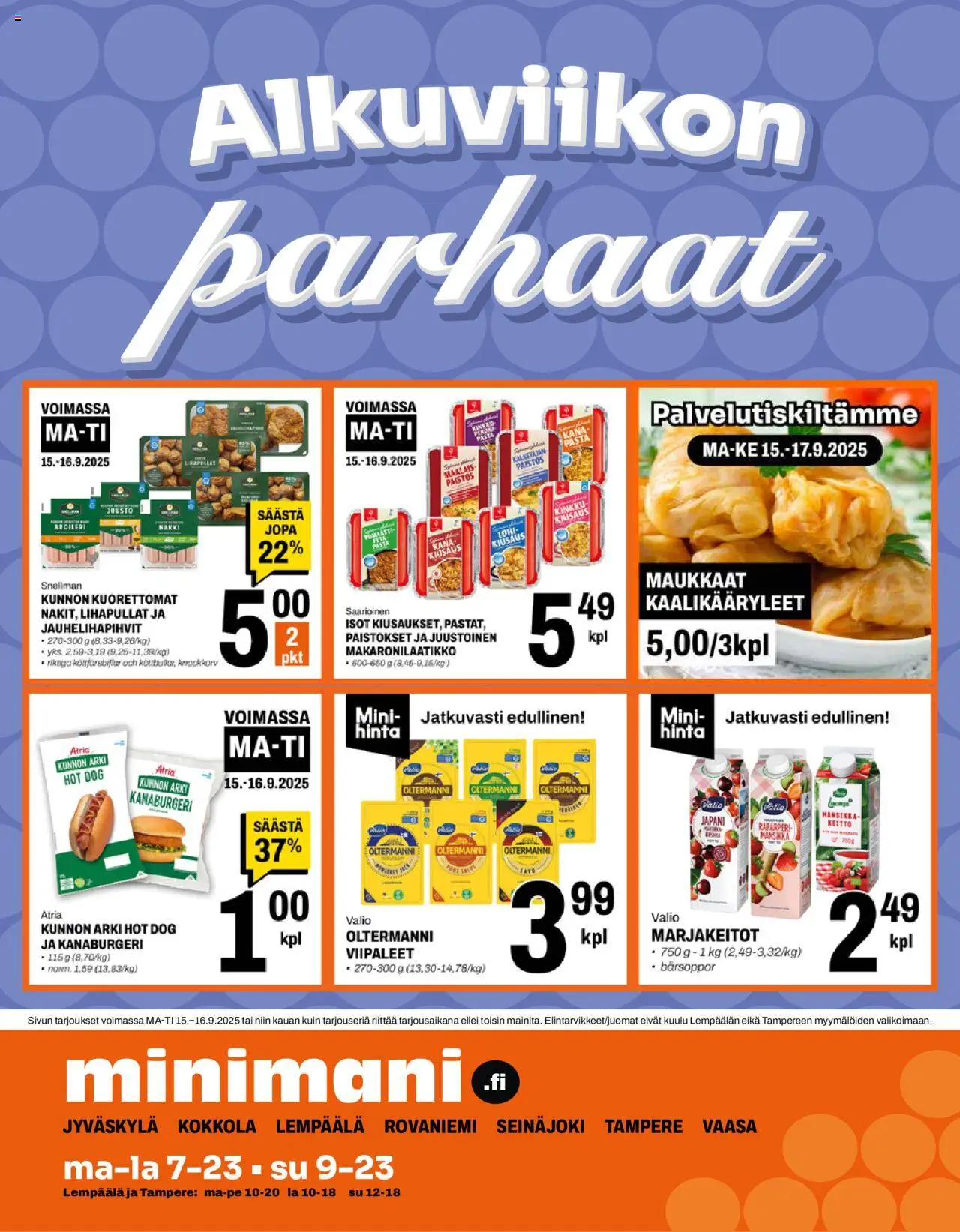 Minimani-kaupan Tarjoukset voimassa 15/09/2025 - Sivulla 1