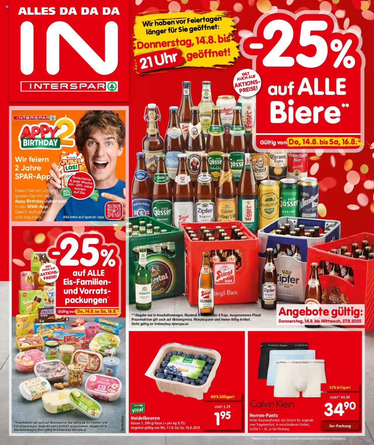  INTERSPAR Flugblatt 14.08.2025 - Angebote "Tirol" - Seite 1 - Uhr, Bier