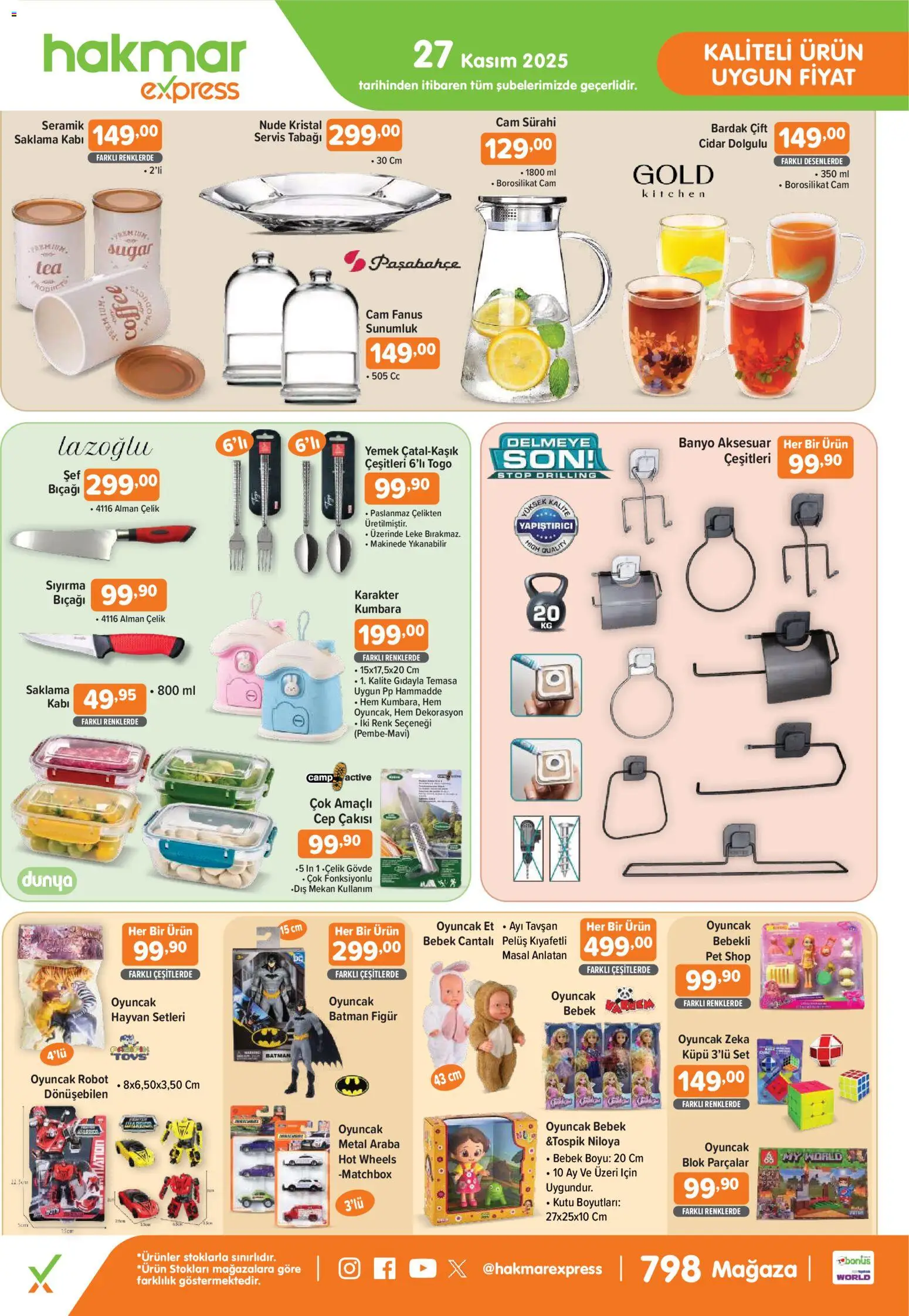 Hakmar Express Perşembe Aktüel Ürünler 27.11.2025 - Broşürünün önizlemesi - Oyuncak, Et, Tavşan, Robot, Kutu, Banyo, Bardak, Sürahi