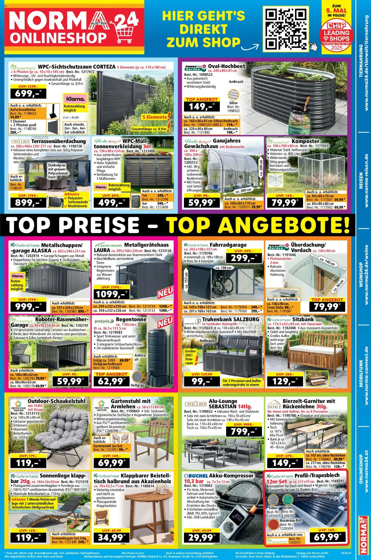 Vorschau der Angebote: Norma Norma Online shop gültig ab 30.03.2026 - Wasser, Sofa, Tisch, Kissen