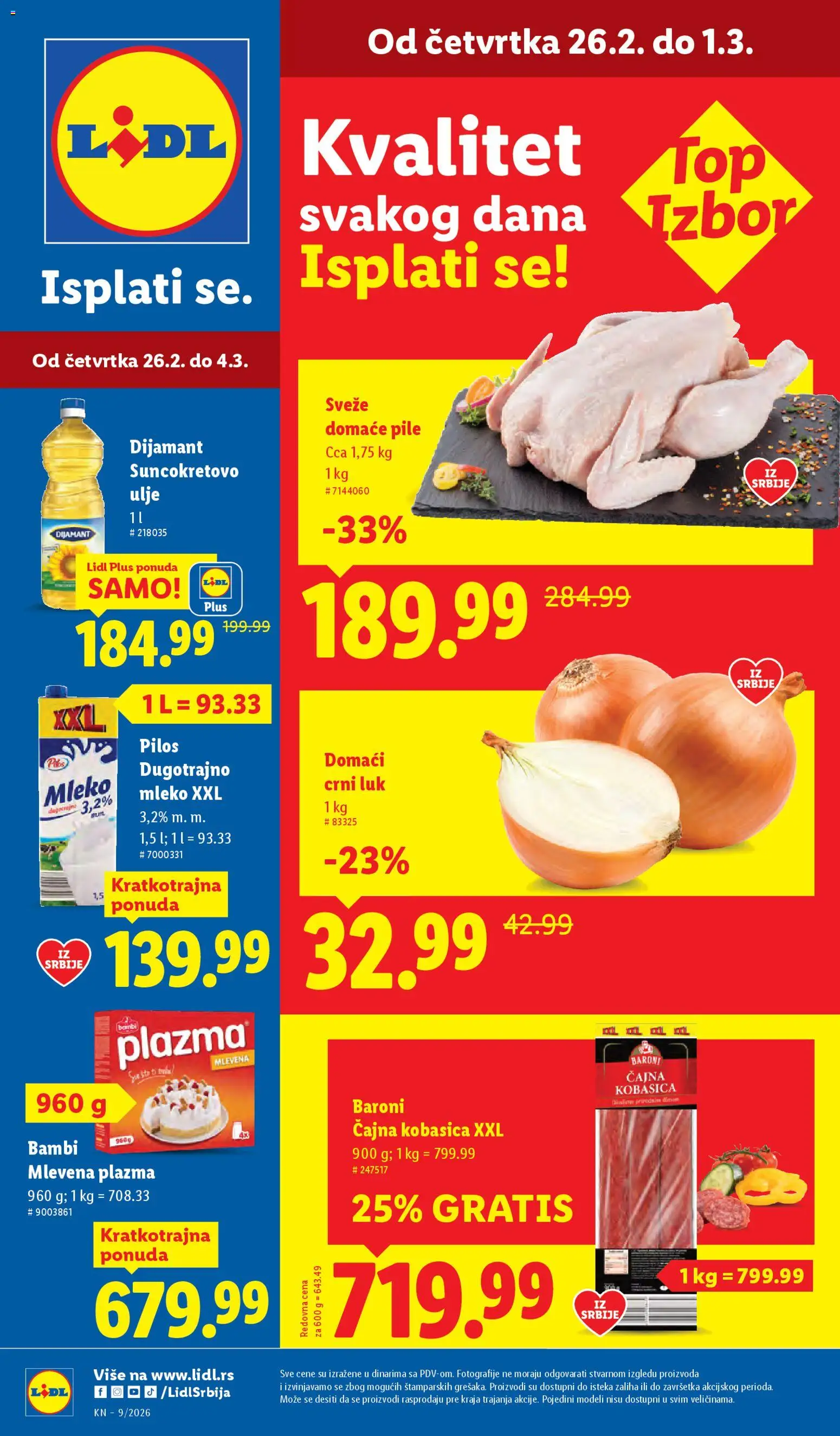 Pregled Lidl kataloga - važi od 26.02.2026