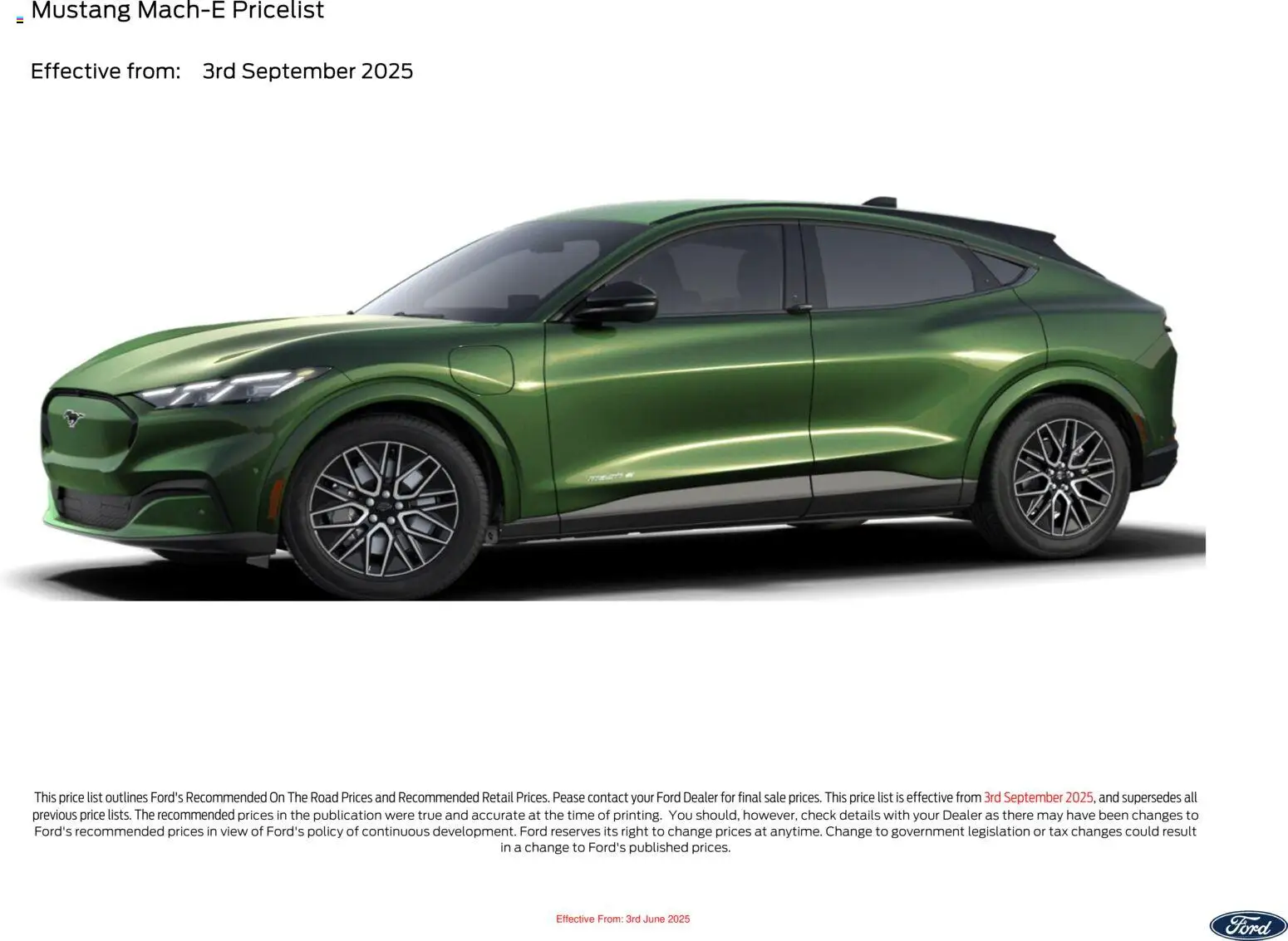 Preview of Ford All-Electric Ford Mustang Mach-E valid from 03/09/2025