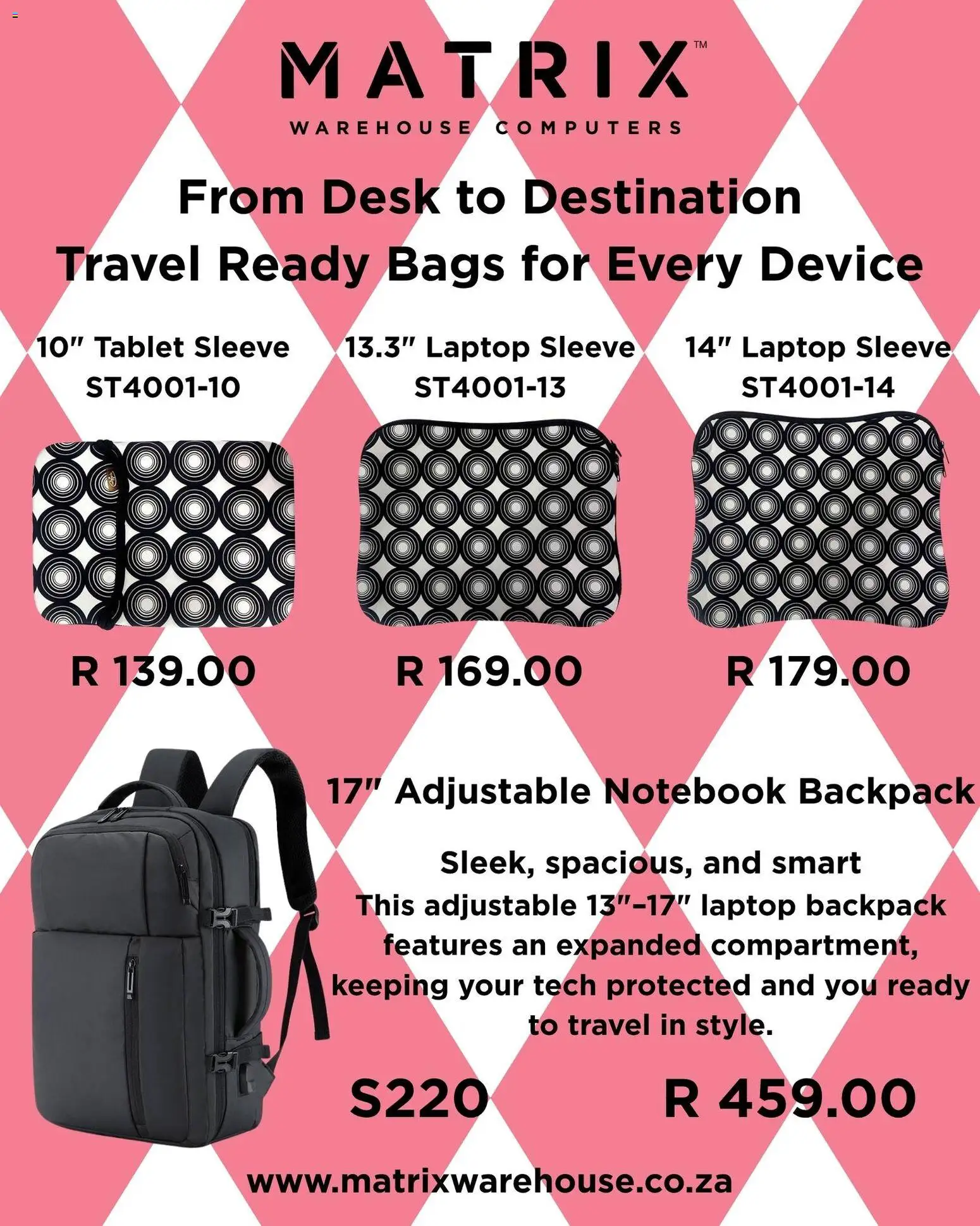 Preview of Matrix Warehouse flyer valid from 29/10/2025 - Laptop, Tablet, Desk, Backpack, Notebook