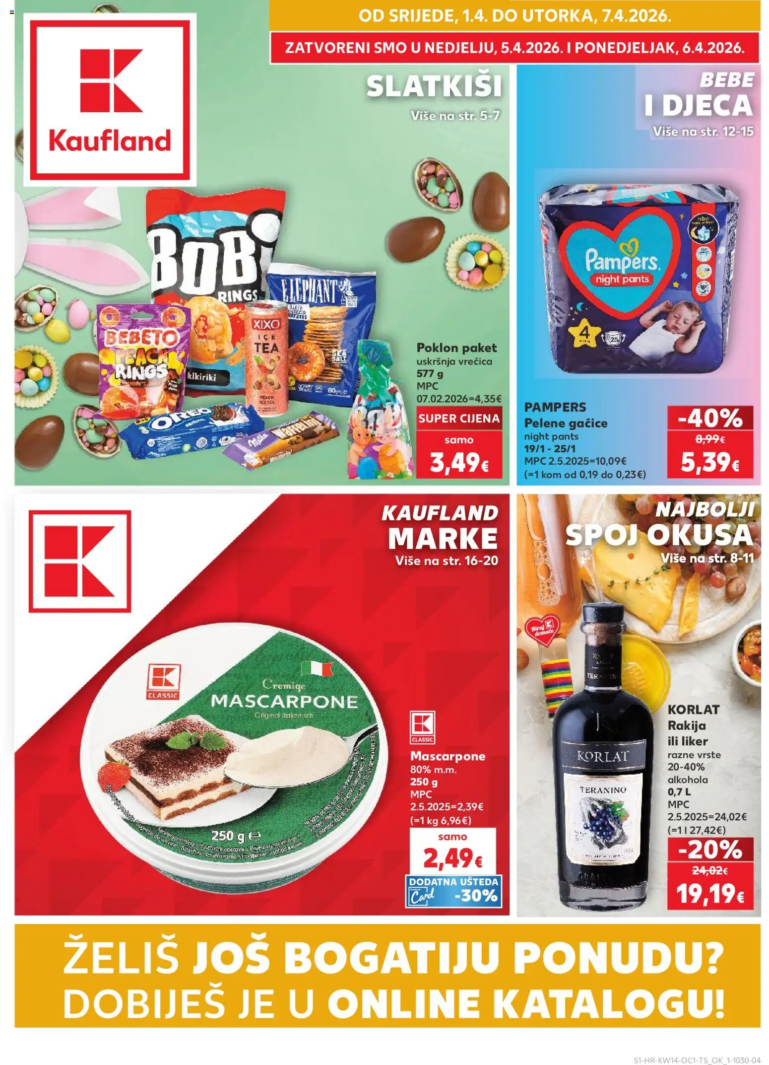 Pregled letka Split-Ravne njive trgovine Kaufland vrijedi od 01.04.2026