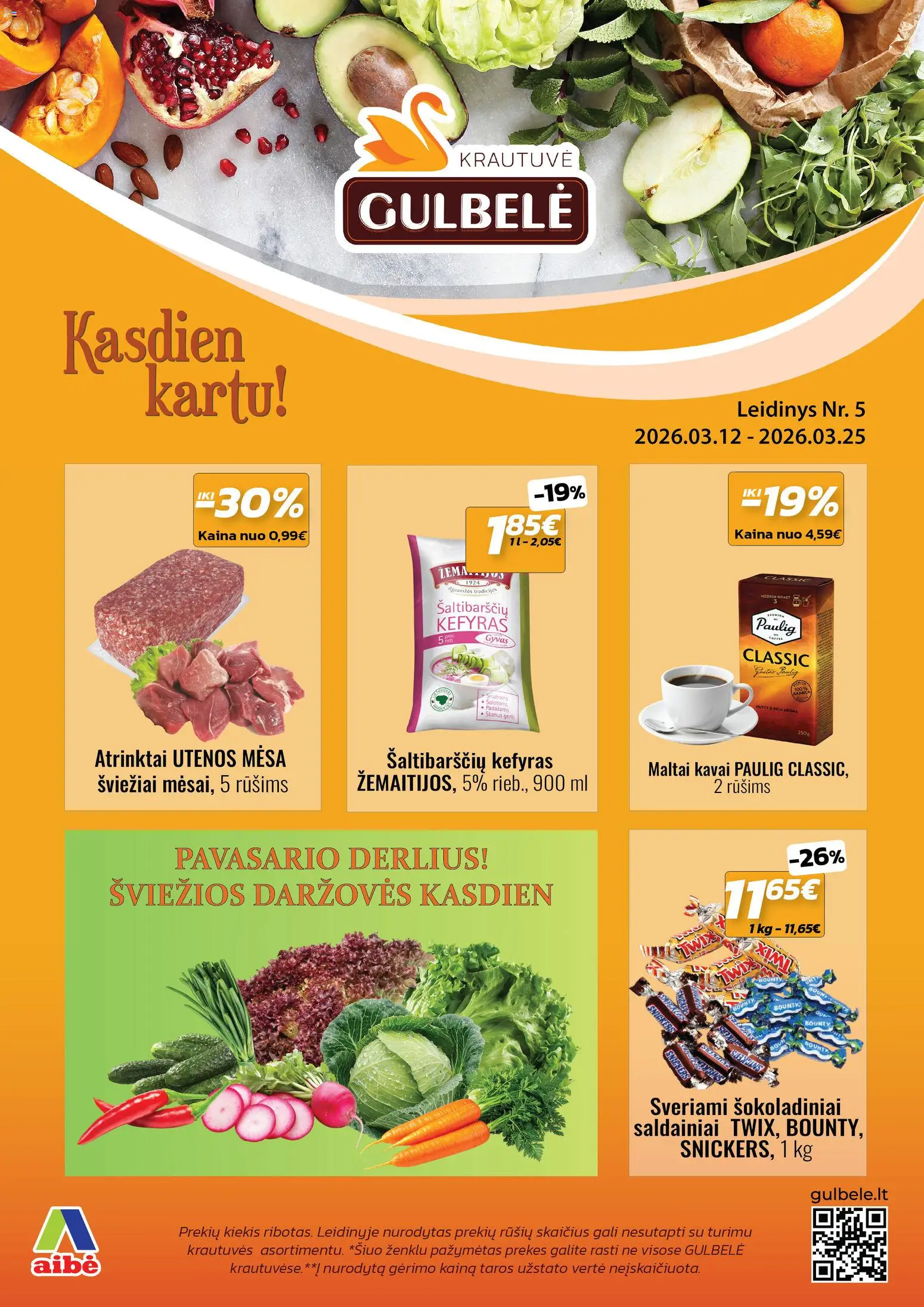 Gulbele parduotuvės leidinio Gulbele leidinys galiojančio nuo 2026.03.12 peržiūra