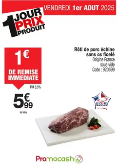Prévisualisation de Boucherie - 1j1p rôti de porc échine du magasin Promocash formulaire valide 01/08/2025