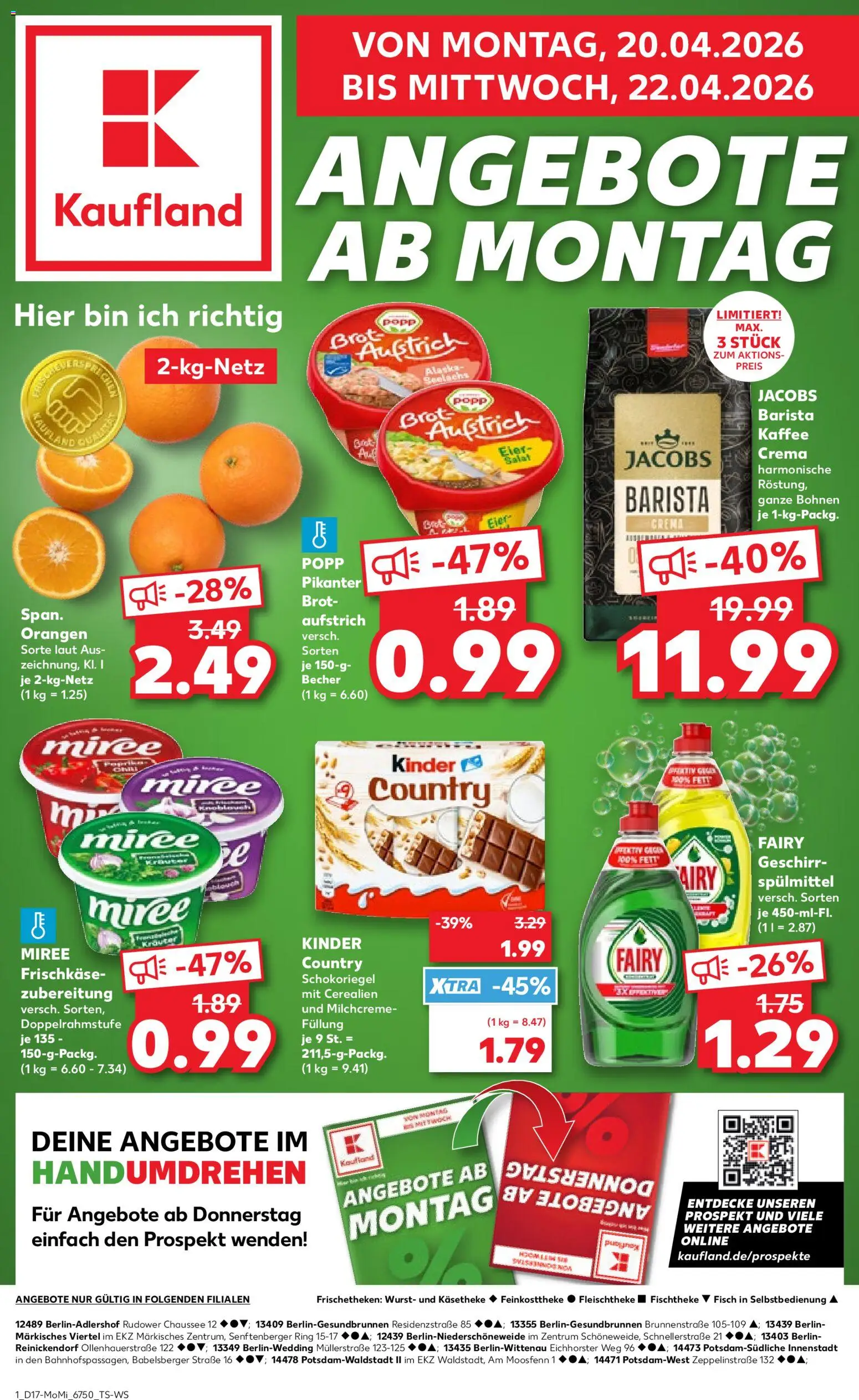 Vorschau von dem Prospekt des Geschäftes Kaufland, gültig ab dem 20.04.2026