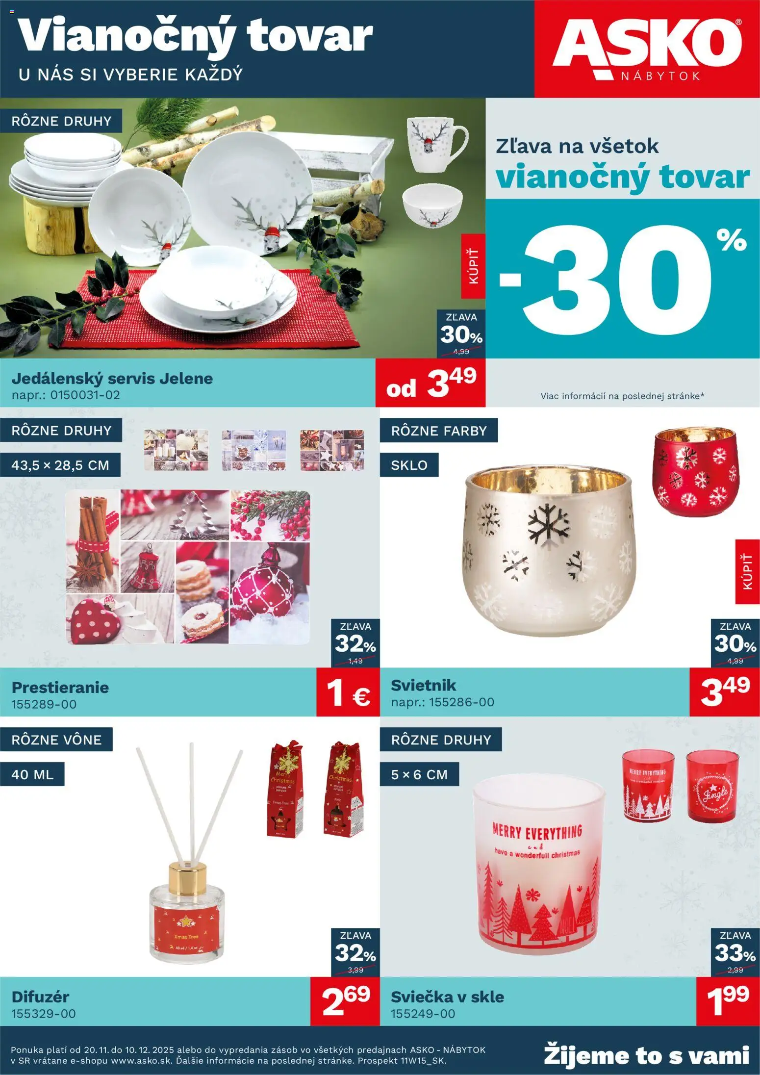 Náhľad ASKO nábytok letáku platného od 20.11.2025 - Nábytok, Svietnik, Difúzer