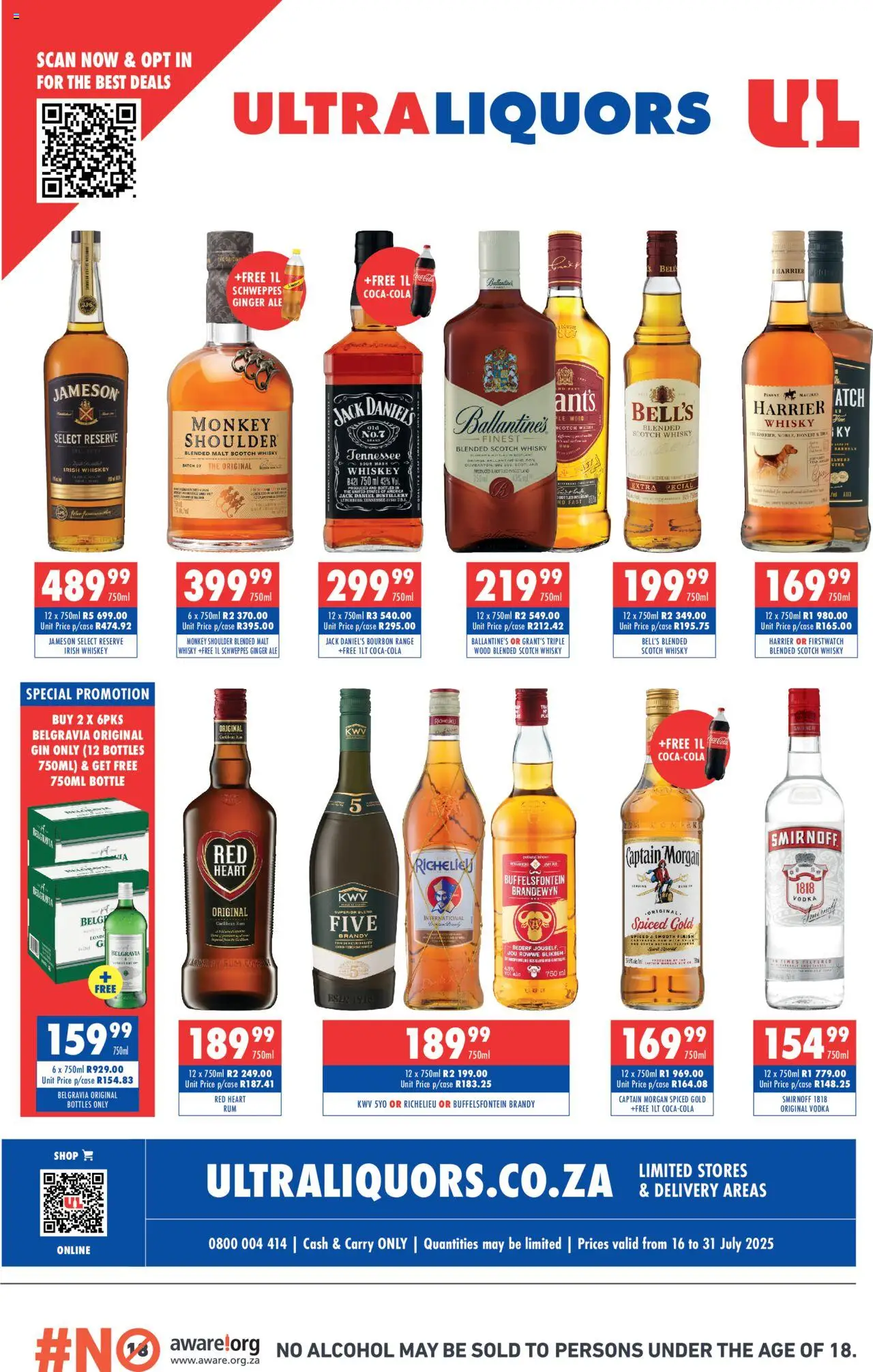 Ultra Liquors Specials from 16/07 - 31/07/2025 > Promotions