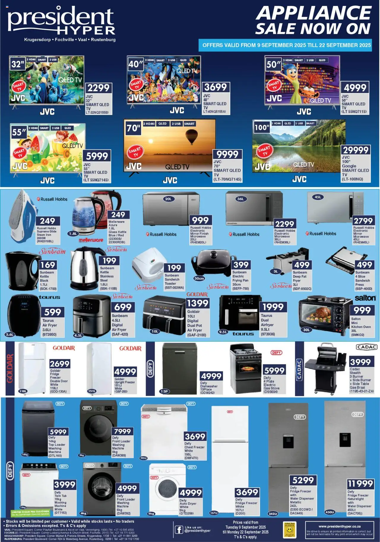 President Hyper Birthday Sale Appliances from 09/09 - 22/09/2025 > Promotions