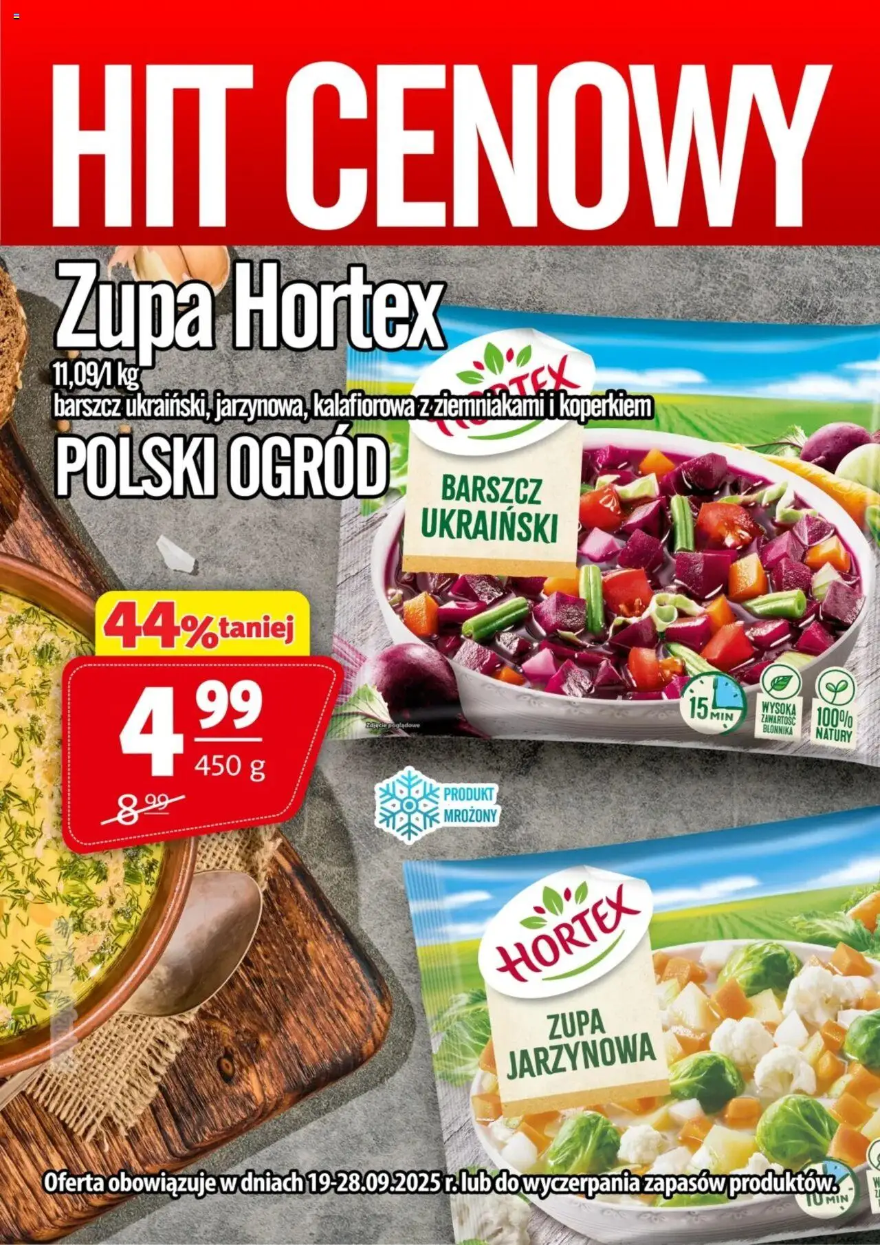 Prim Market Promocja - Zupa Hortex od 19.09.2025 - Nowa Gazetka - Numer strony 1 - Barszcz ukraiński, Zupa, Zupa jarzynowa, Barszcz