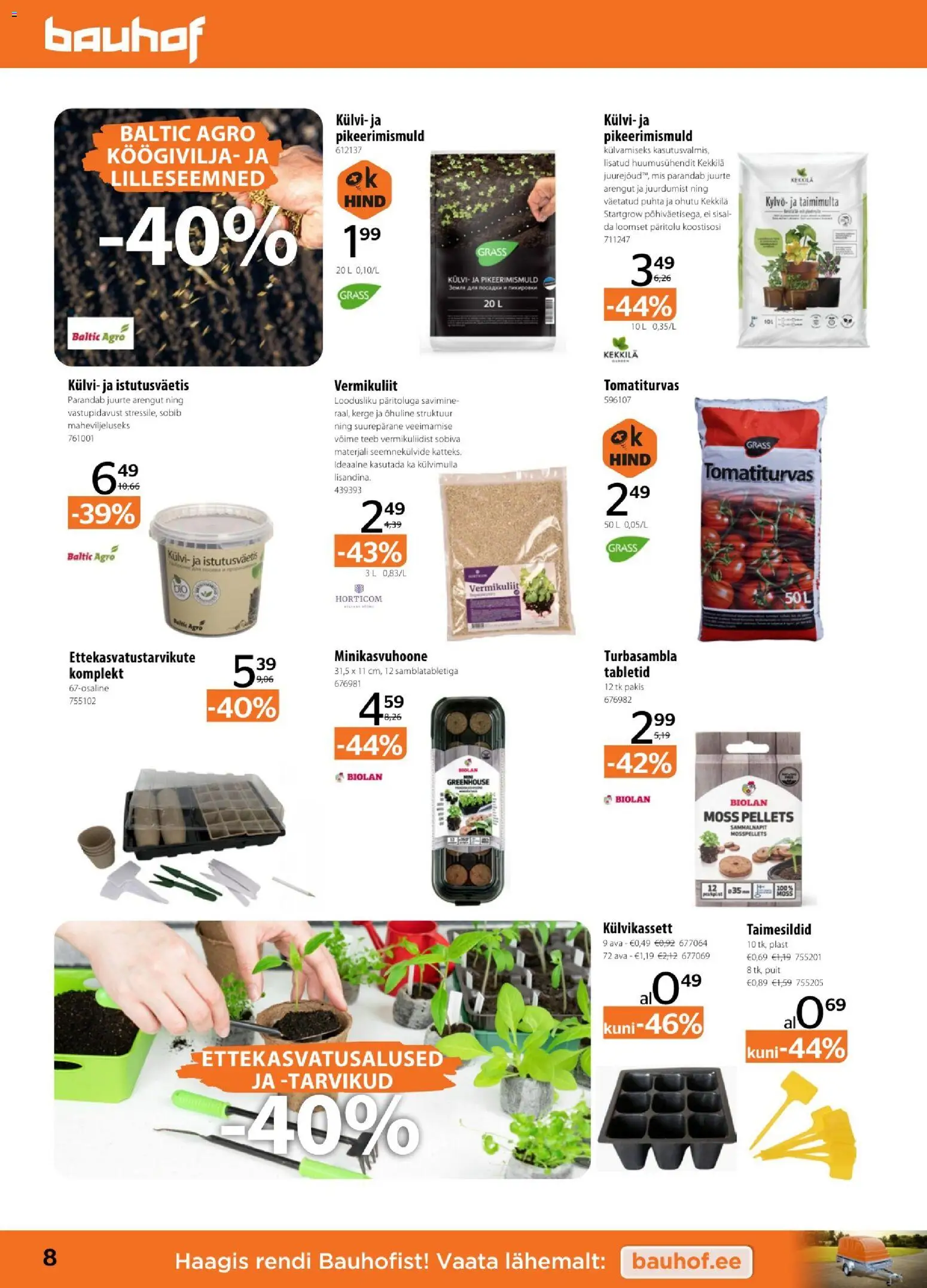 Bauhof kliendilehe eelvaade alates 2026.01.06