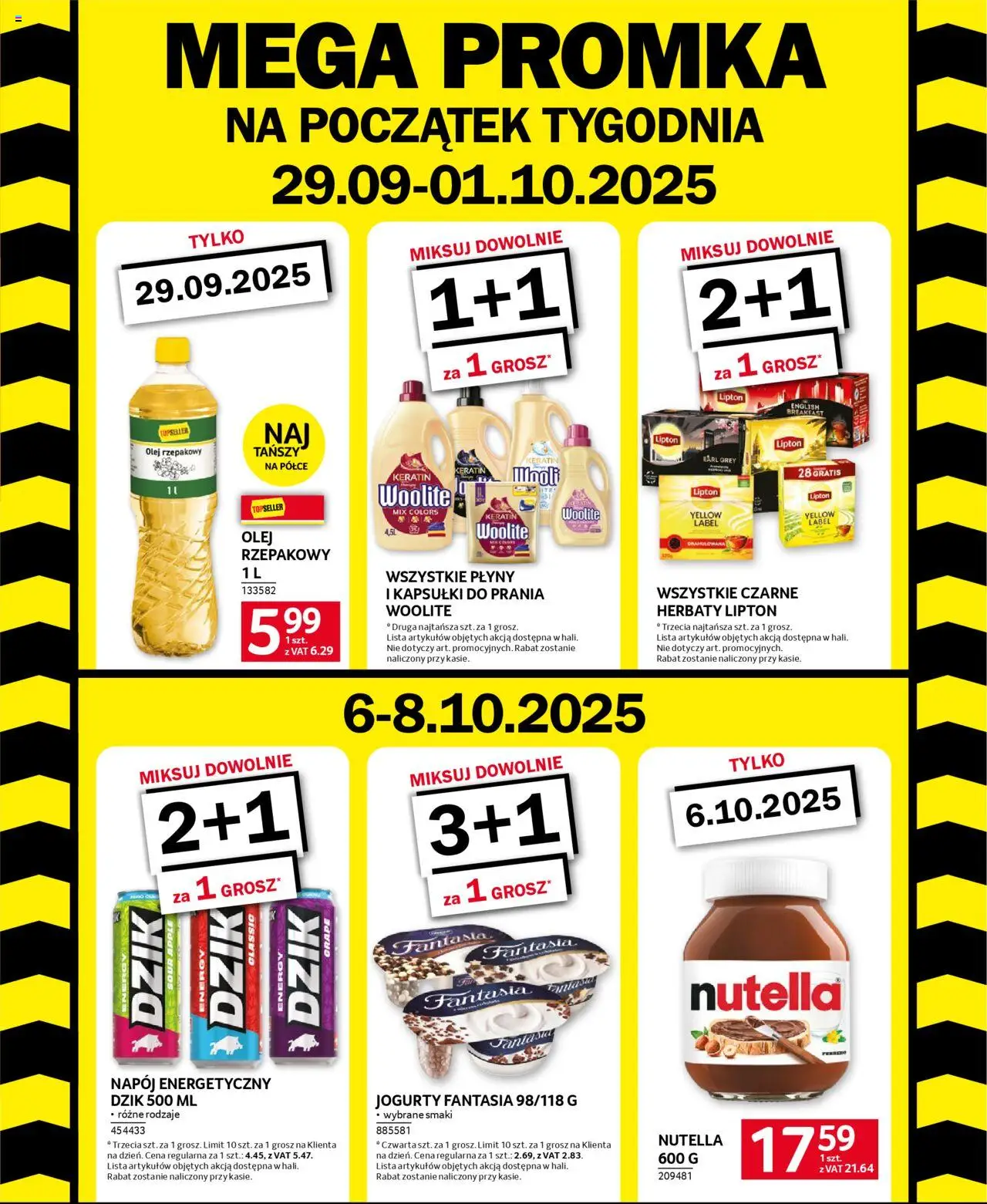 Selgros cash&carry Mega Promka od 29.09.2025 - Nowa Gazetka - Numer strony 1 - Kapsułki do prania, Nutella, Olej, Olej rzepakowy, Earl Grey, Kapsułki, Napój energetyczny