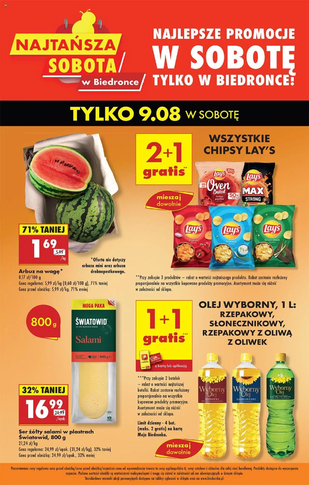 Biedronka gazetka promocyjna 09.08.2025 - "Najtańsza sobota" - Numer strony 1