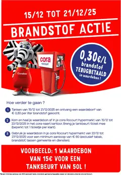 Voorbeeld van Brandstof actie bij cora Rocourt van winkel Cora geldig vanaf 15/12/2025