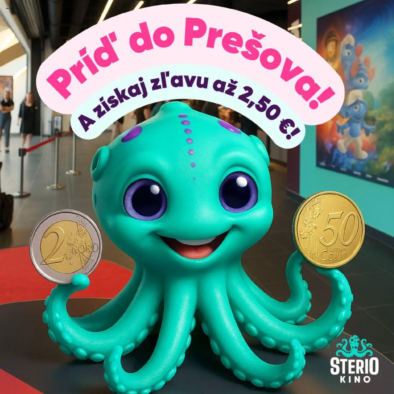 Ster Century Cinemas, s. r. o. Zľava až 2,50 € v STERIO Kine v Eperii (11.09. - 31.10.2025) - Akčná ponuka