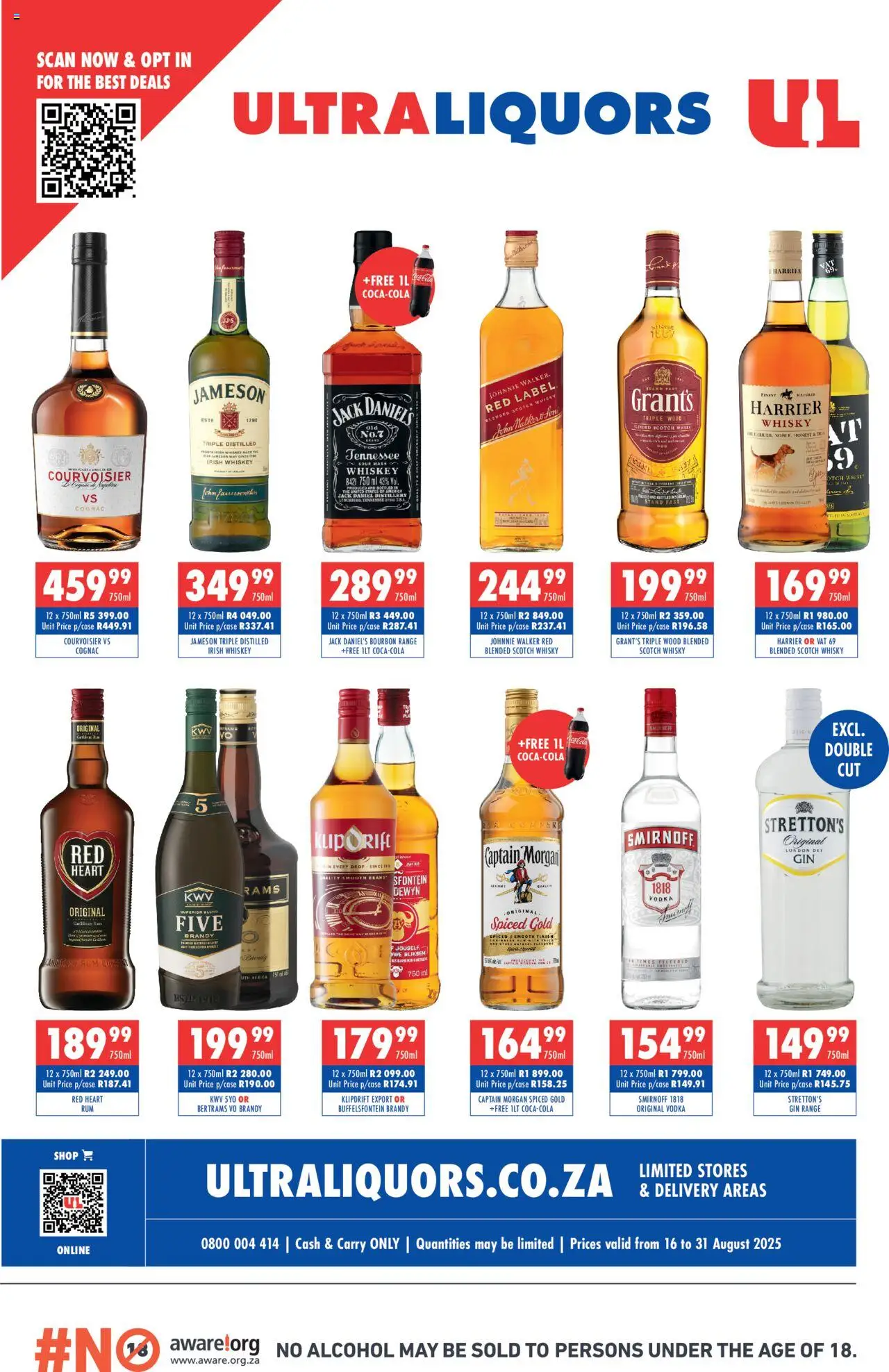 Ultra Liquors Specials from 16/08 - 31/08/2025 > Promotions