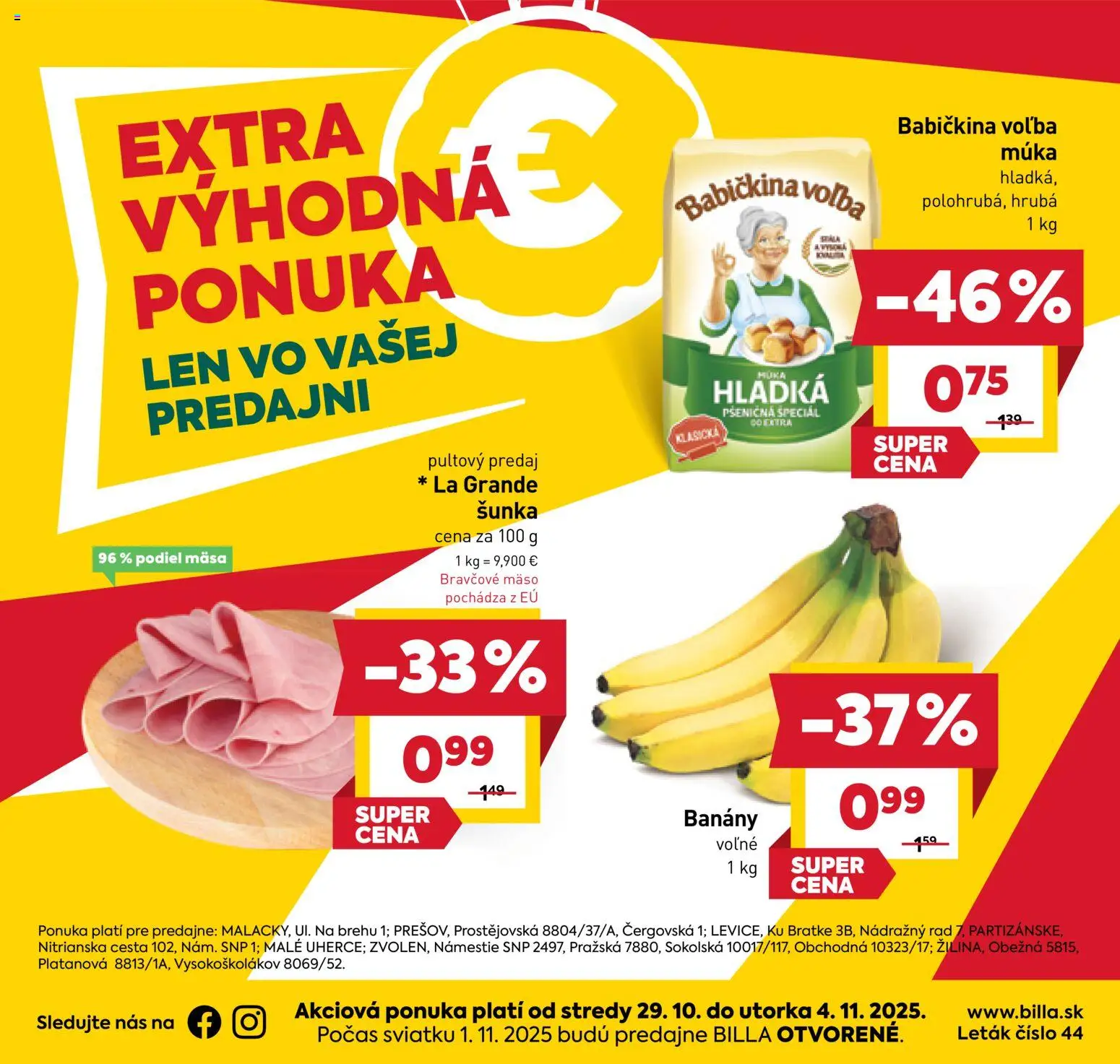 Náhľad Billa letáku platného od 29.10.2025