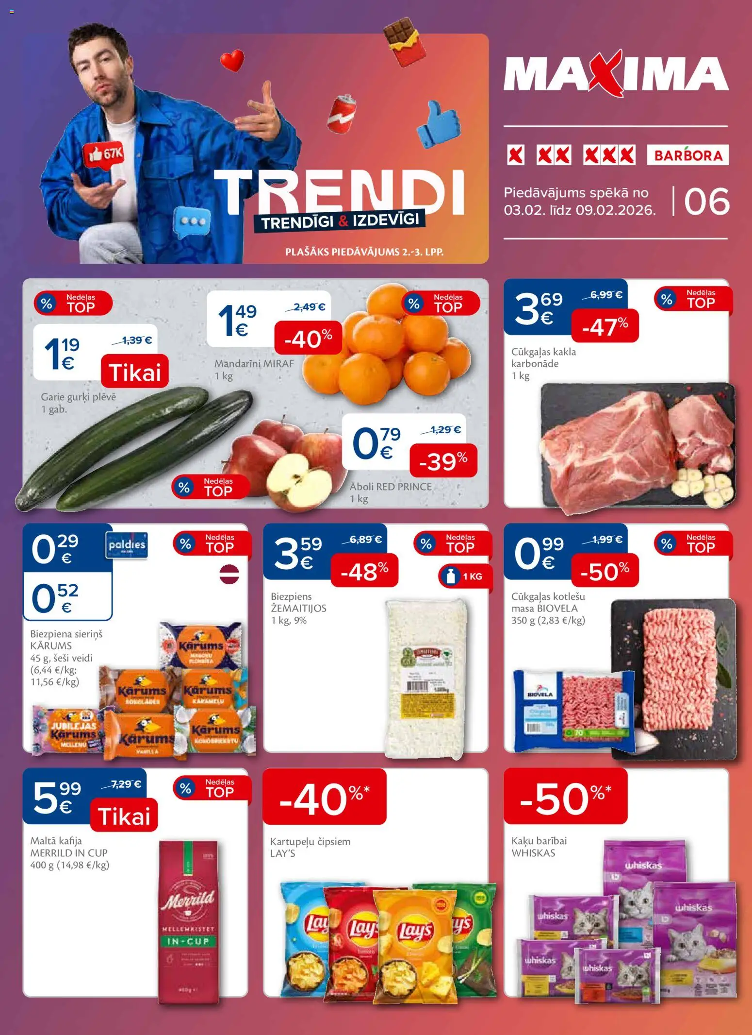 Skatīt Maxima akciju bukletu, derīgs no 03.02.2026.