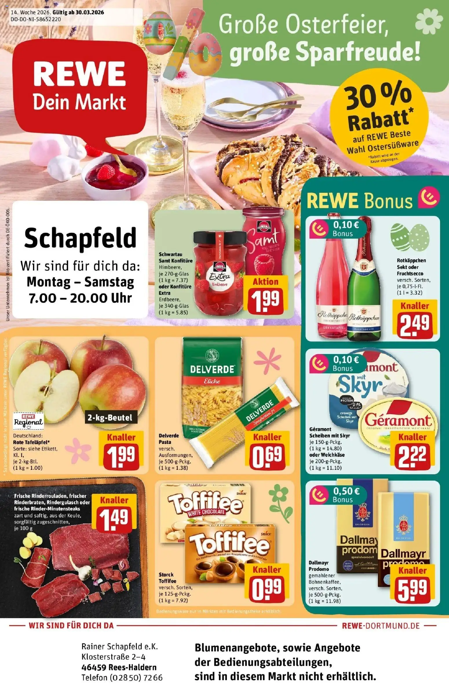 Vorschau von dem Prospekt des Geschäftes Rewe, gültig ab dem 30.03.2026
